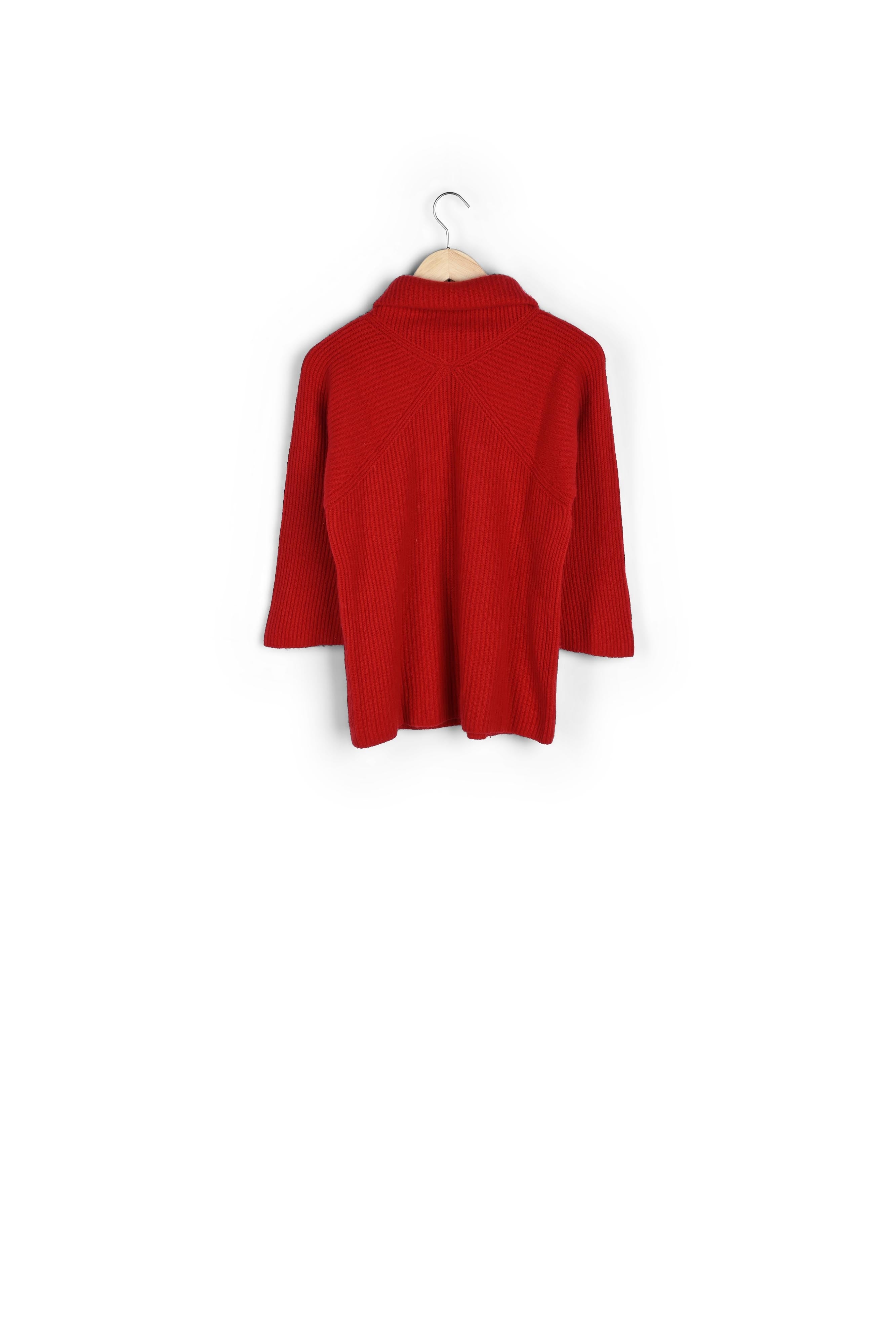 Pull col roulé laine rouge Fragile Faume - seconde main