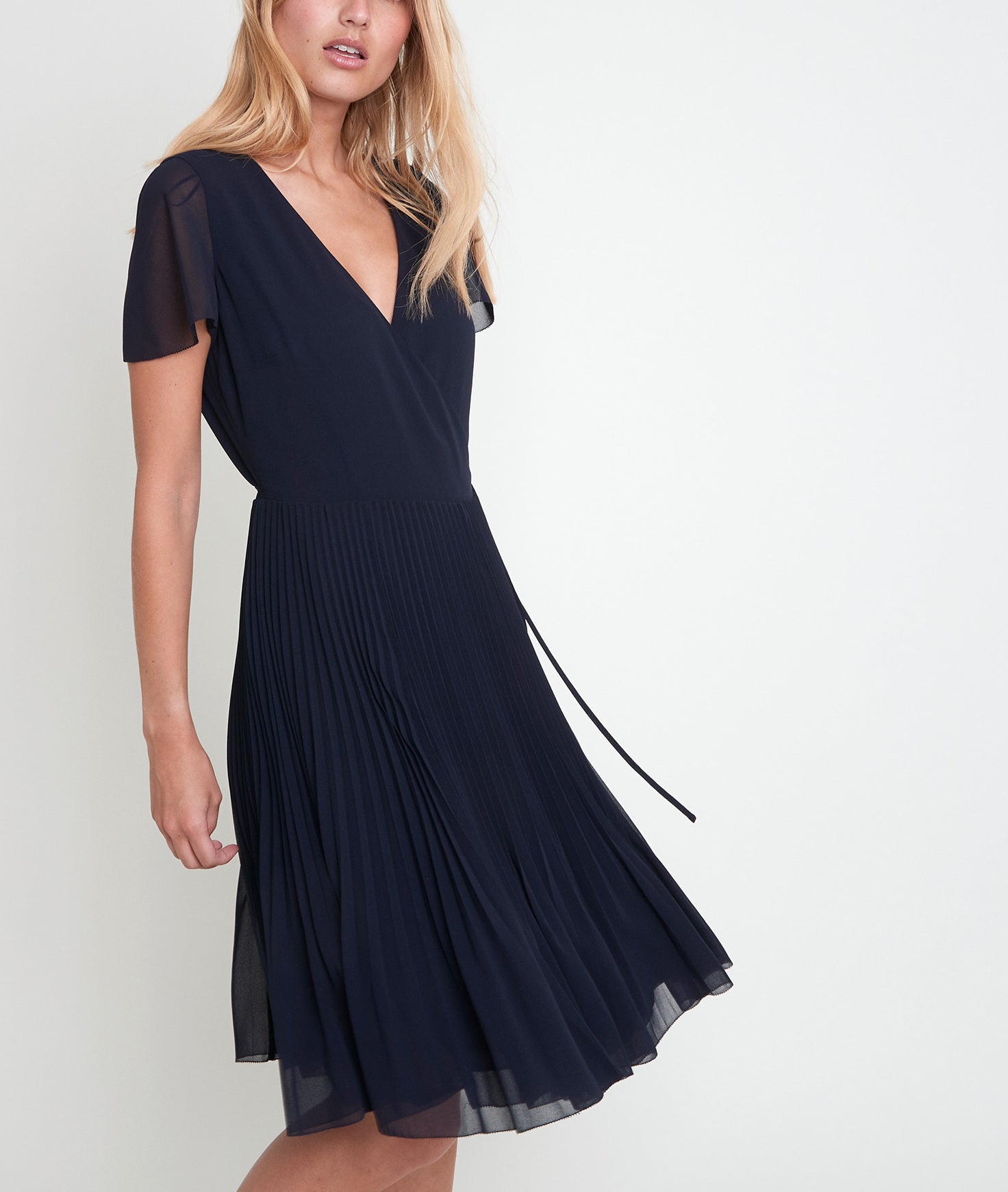 Robe cache-coeur plissée Marinette Faume - seconde main