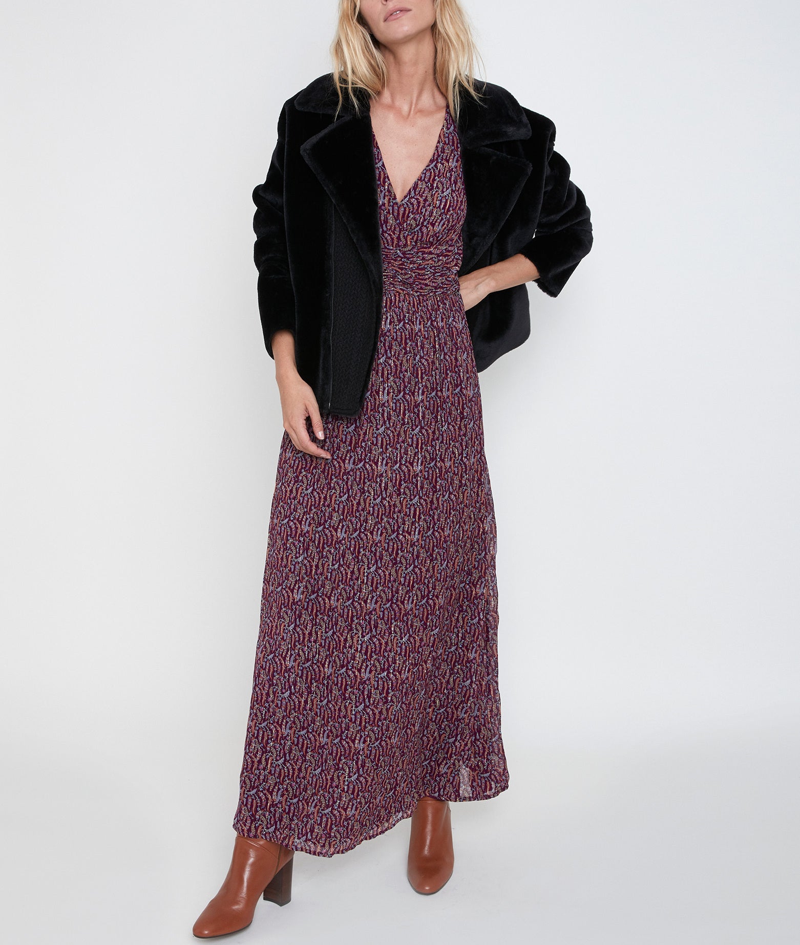 Robe longue imprimée Claudine bis Faume - seconde main