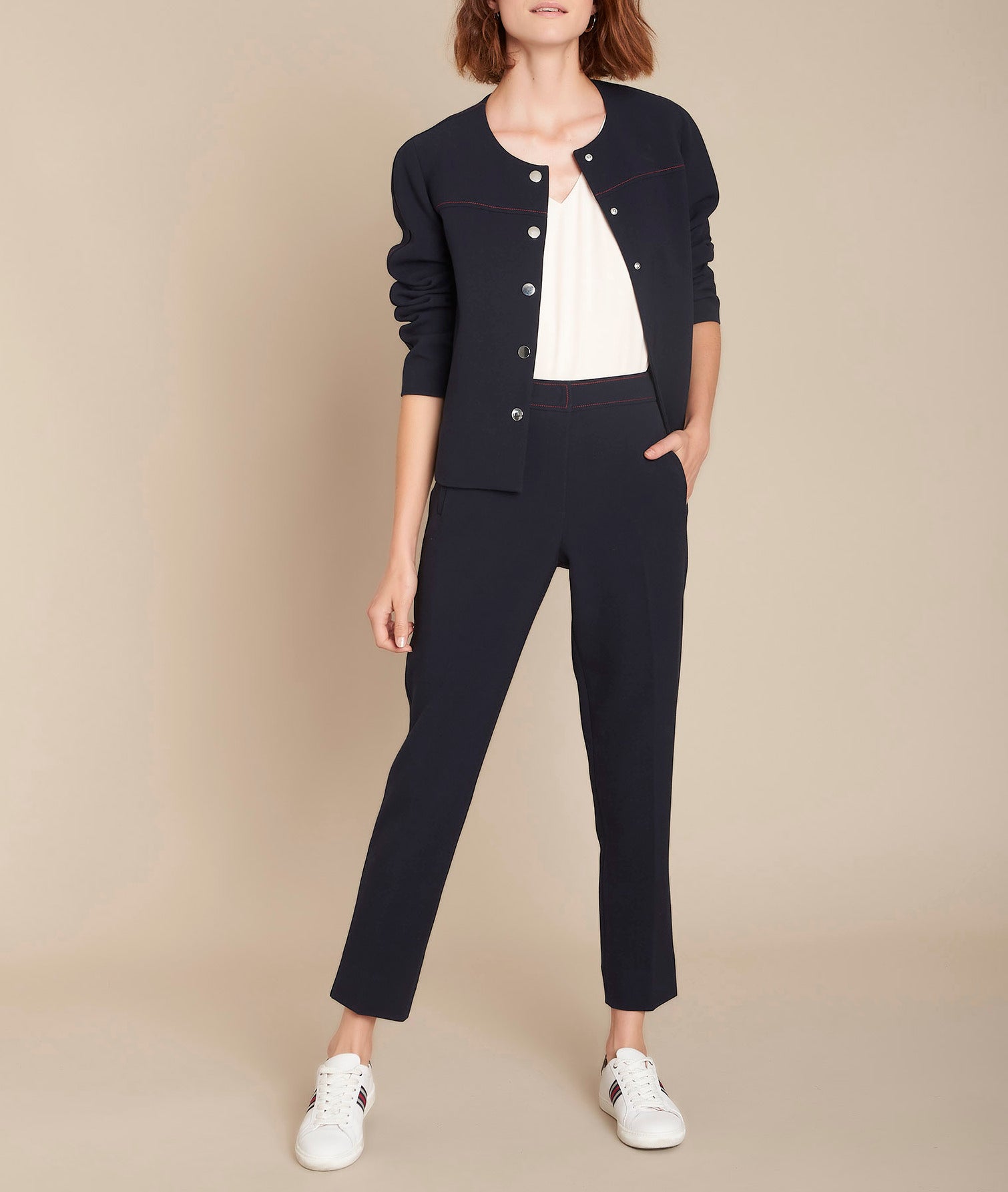 Veste marine compacte Belinda Faume - seconde main