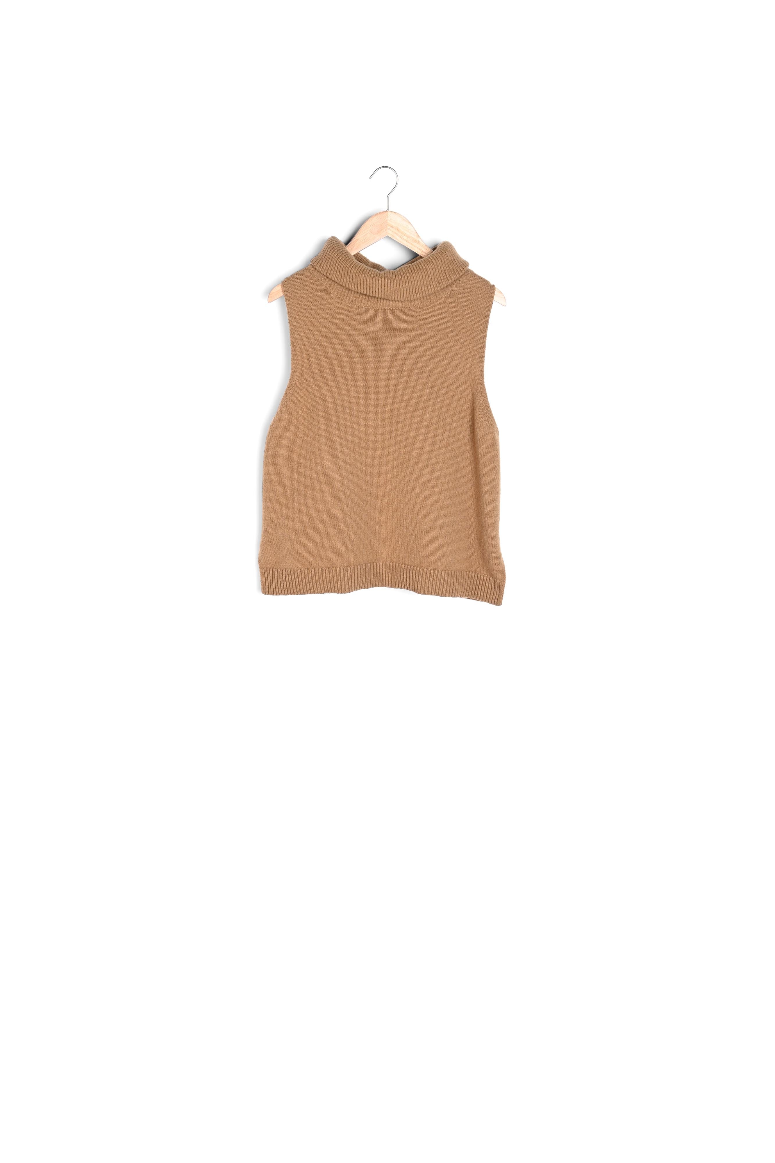 Pull sans manches en laine responsable bronze Barclay Faume - seconde main