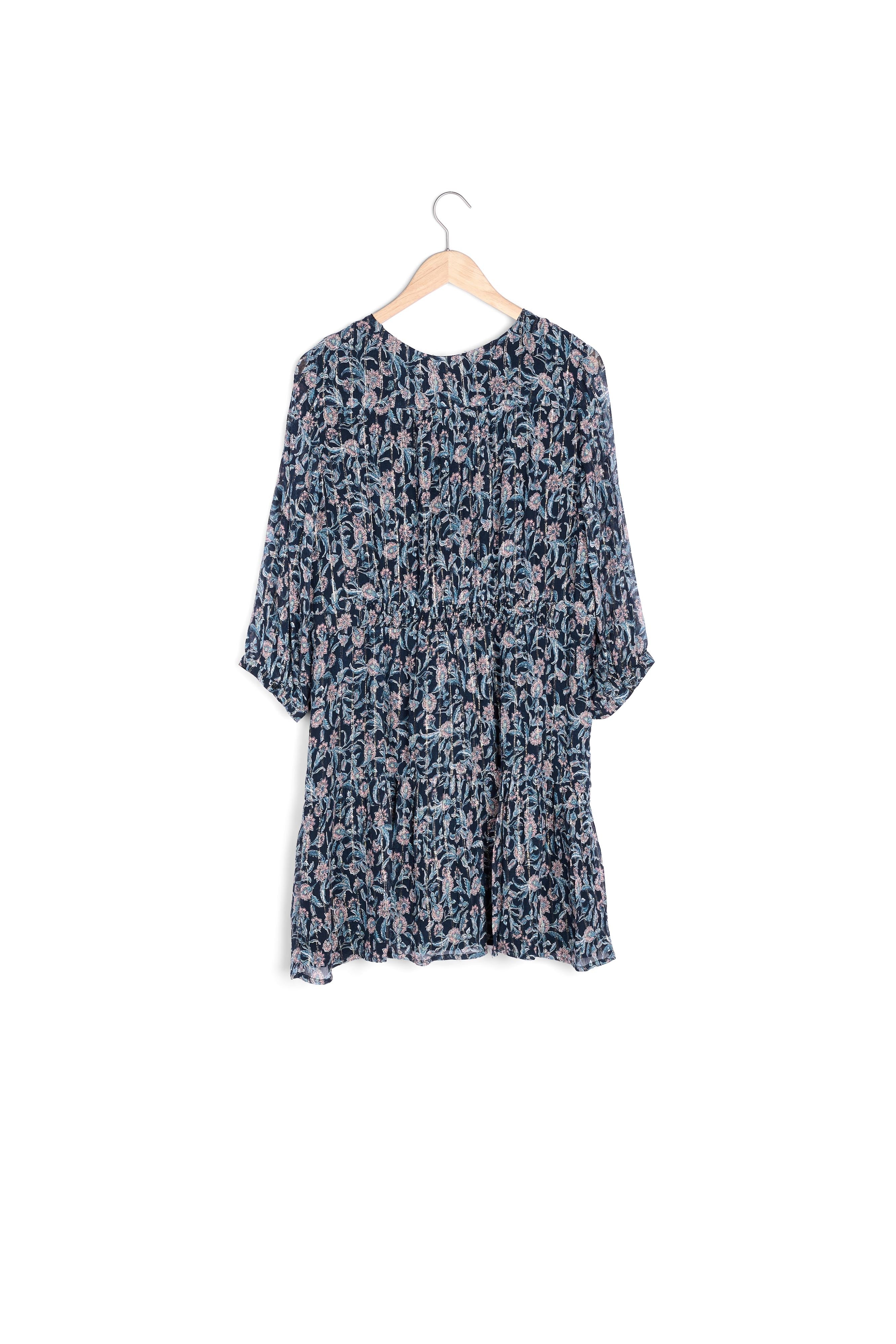Robe bleue imprimée Louisette Faume - seconde main