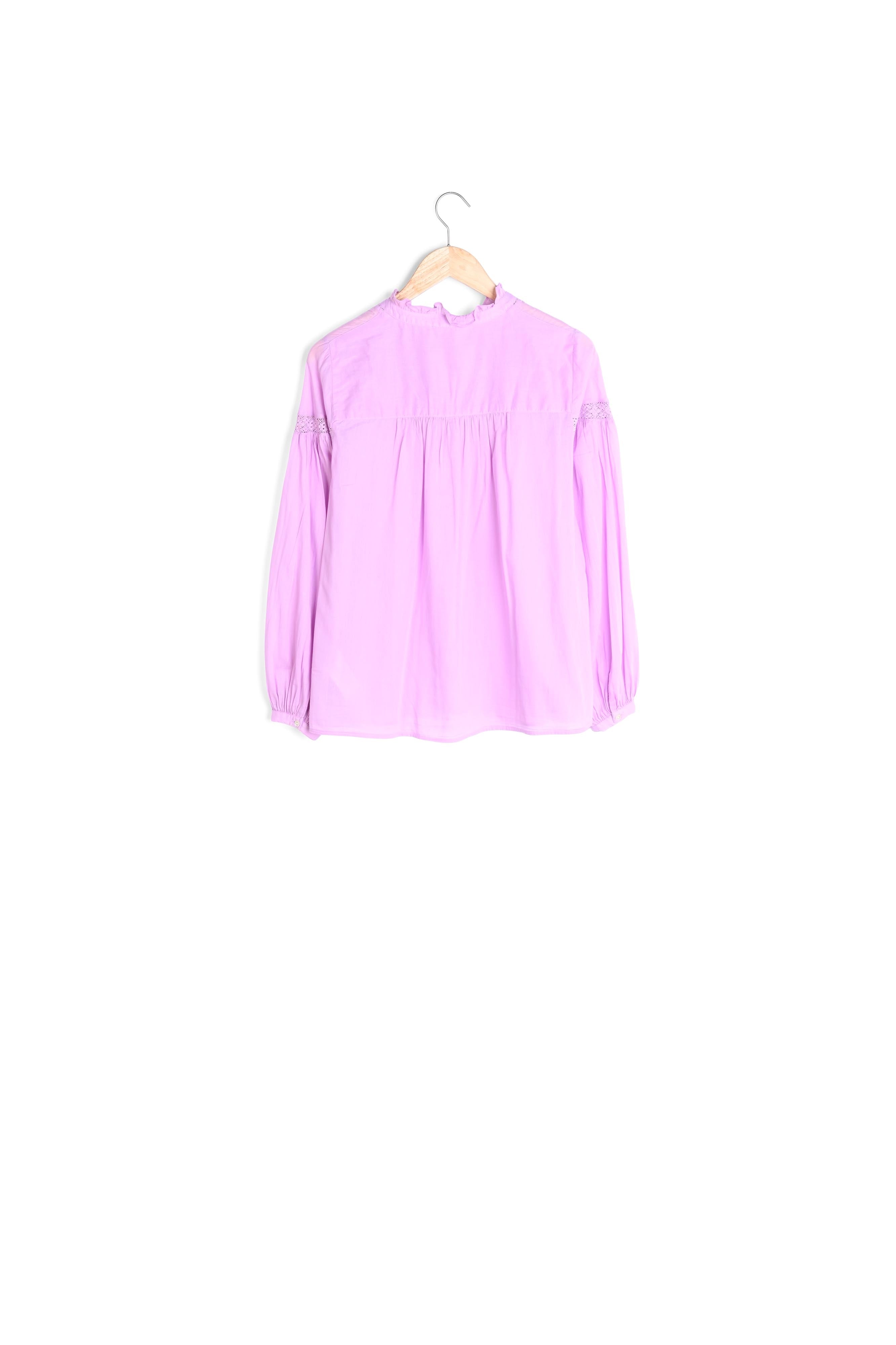 Blouse boutonnée en coton mauve Lalita Faume - seconde main