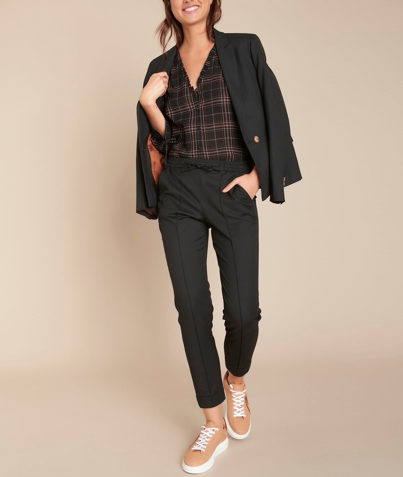 Blouse à carreaux Molly Faume - seconde main