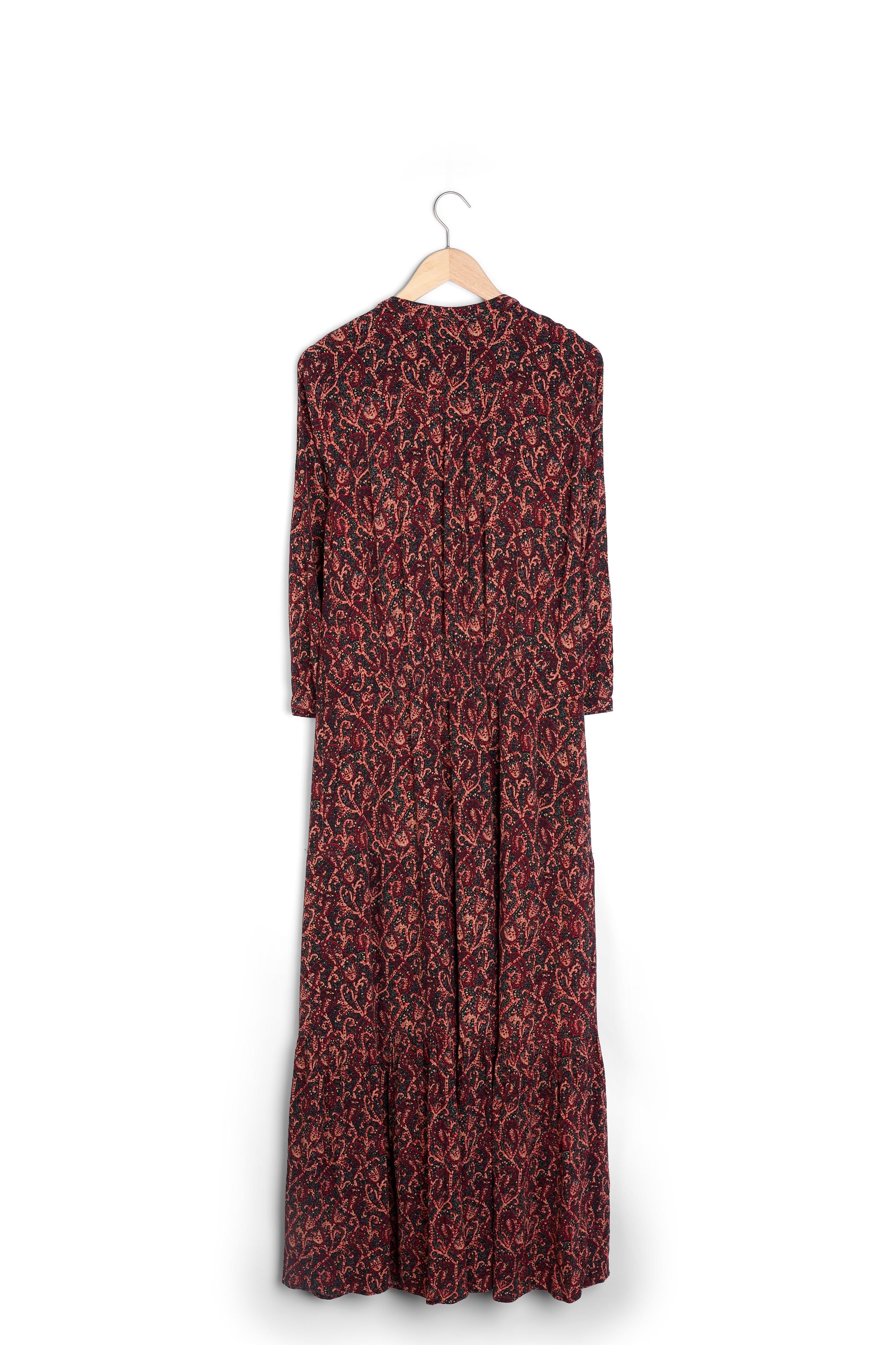 Robe longue imprimée brique Laly Faume - seconde main