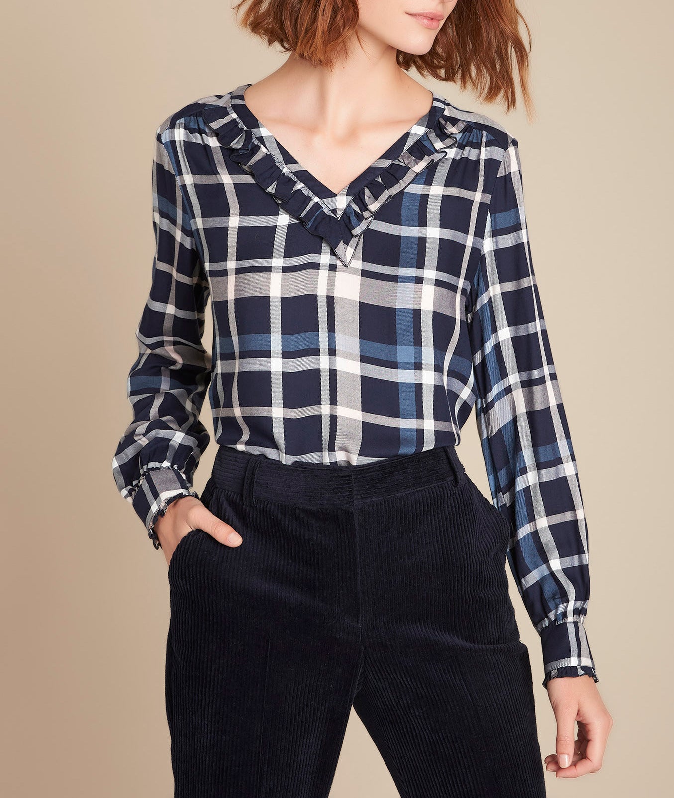 Blouse à carreaux Menza Faume - seconde main