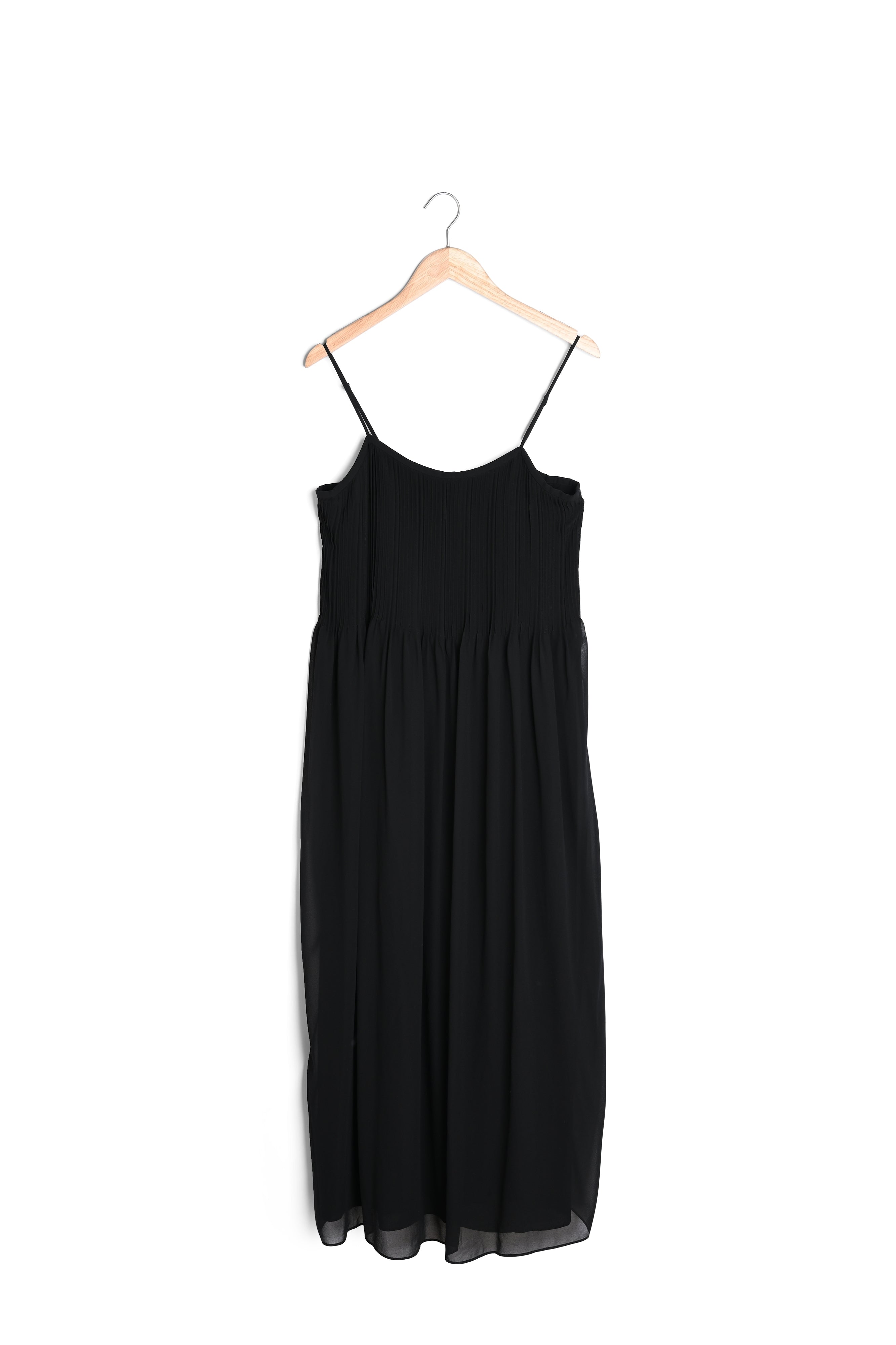 Robe mi-longue plissée noire Sabrina Faume - seconde main