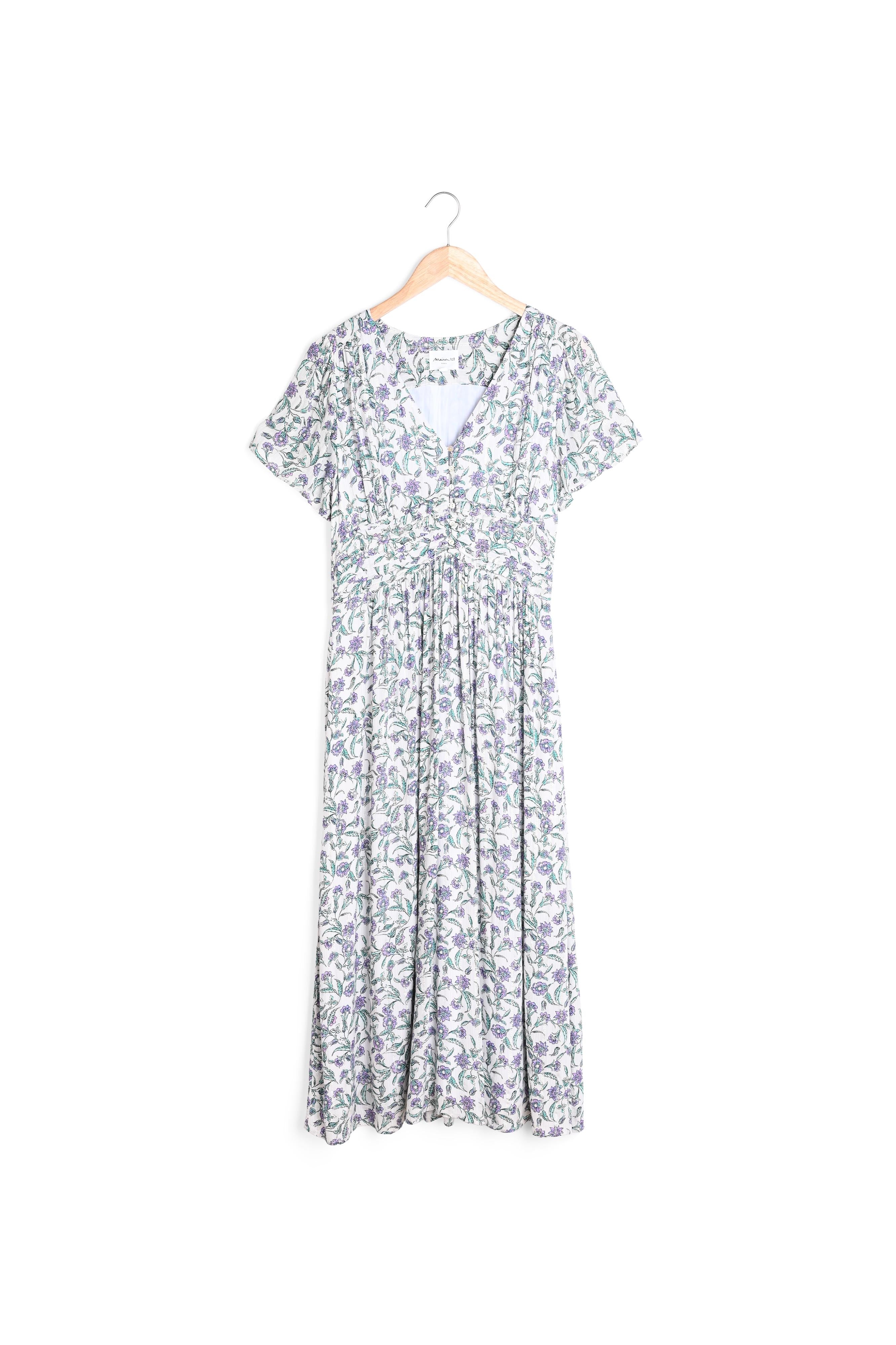 Robe longue blanche imprimée Levana Faume - seconde main