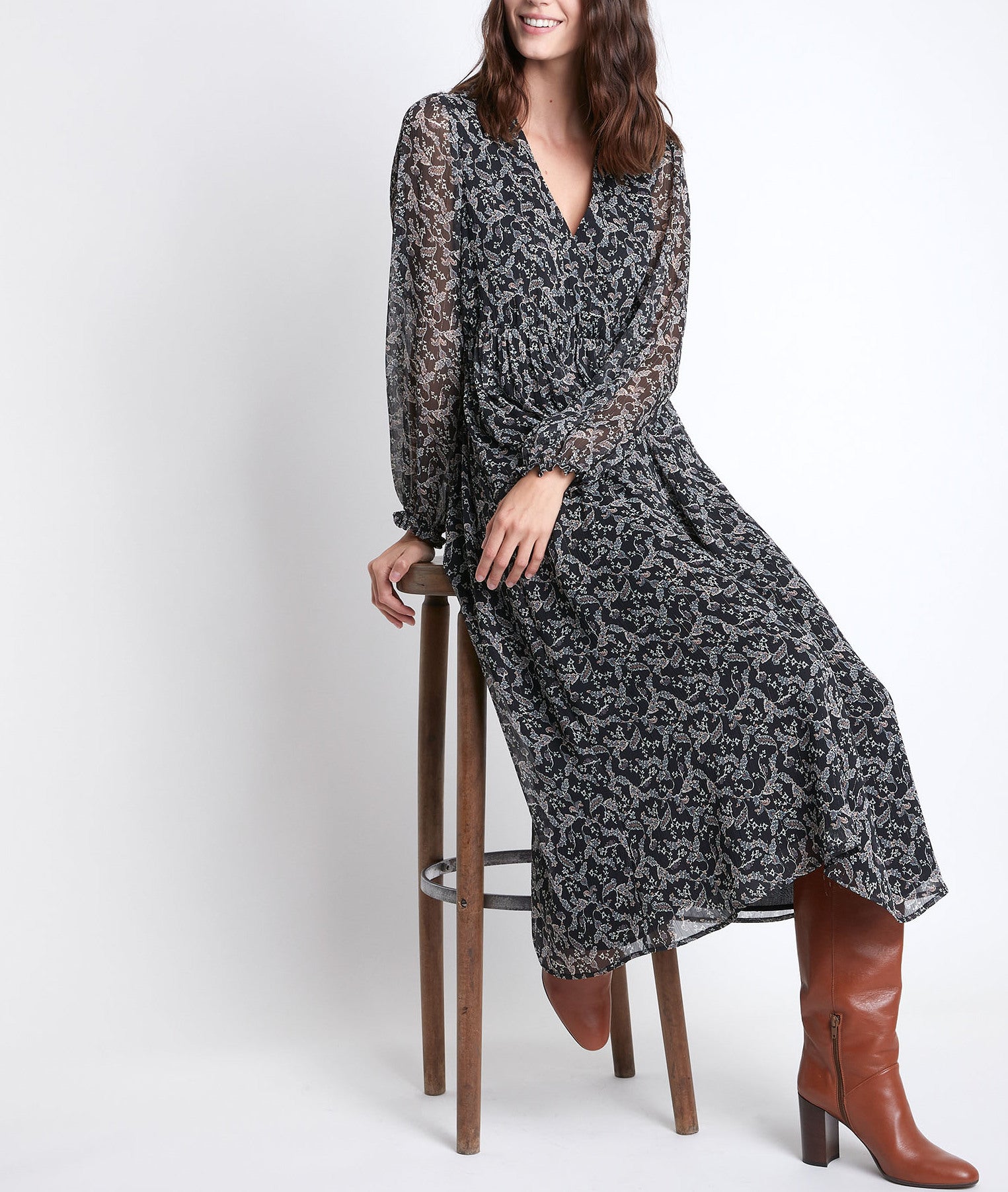 Robe longue imprimé fleuri Louise Faume - seconde main