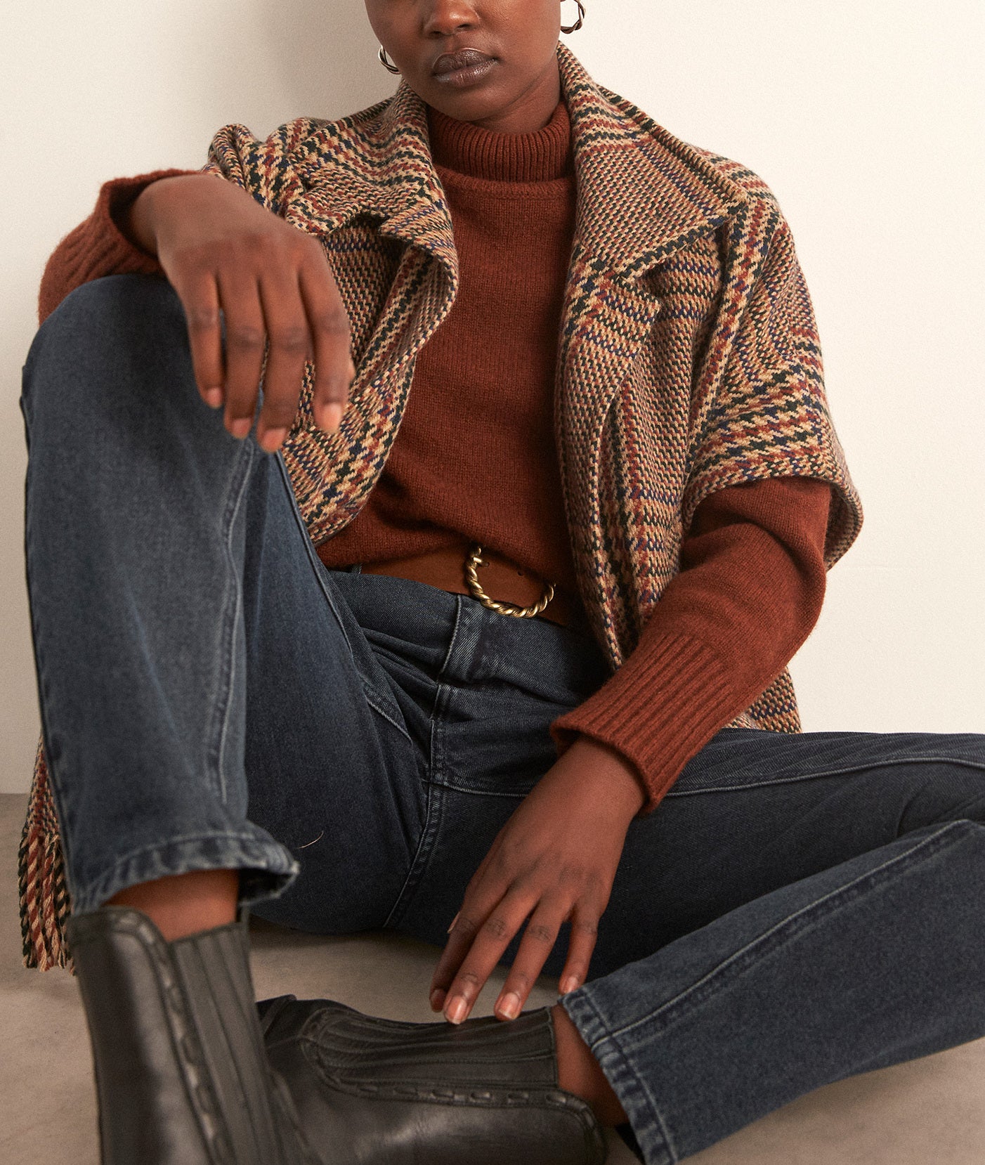 Pull en laine responsable et yack marron Blaise Faume - seconde main