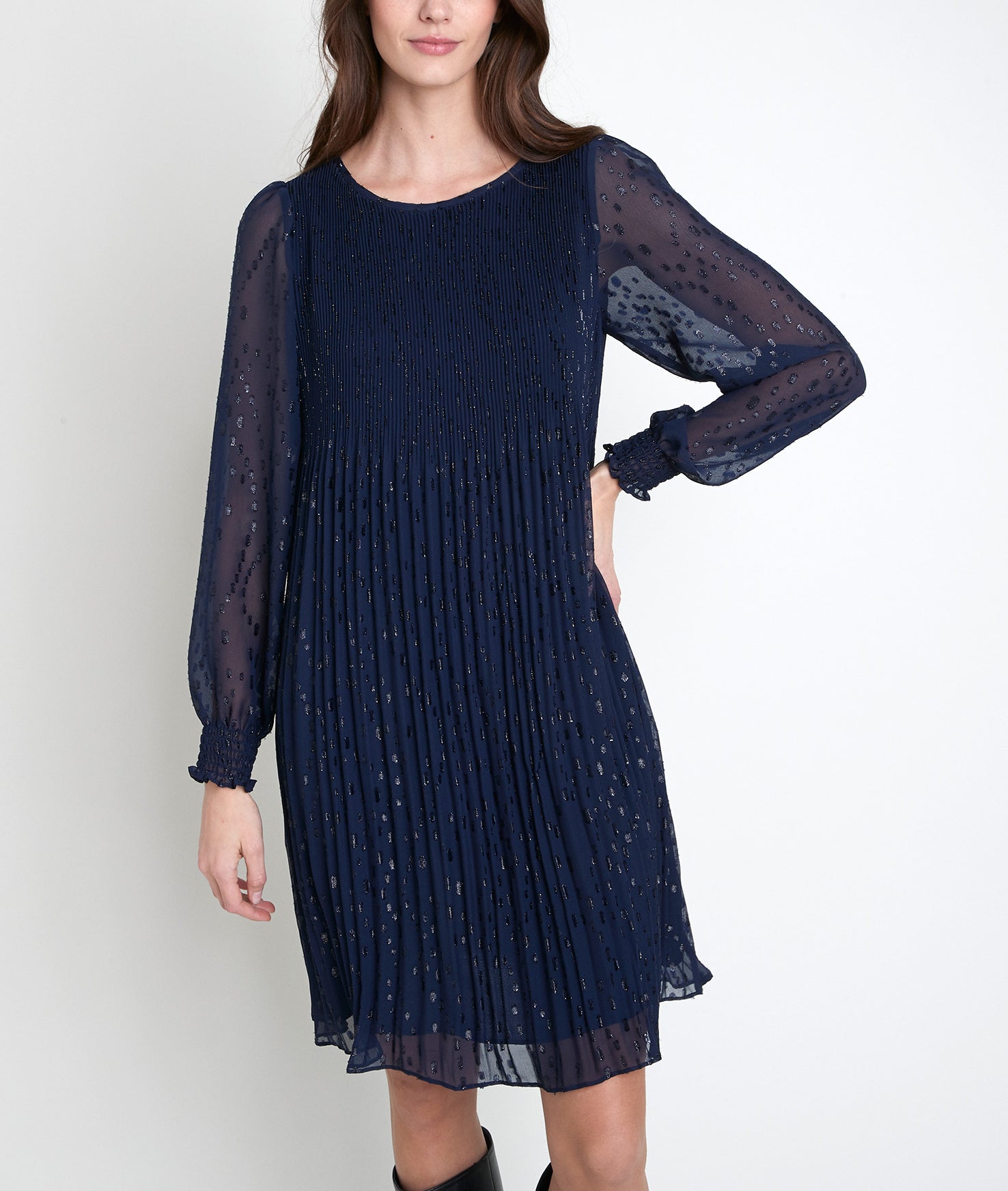 Robe plissée lurex Coralia Faume - seconde main