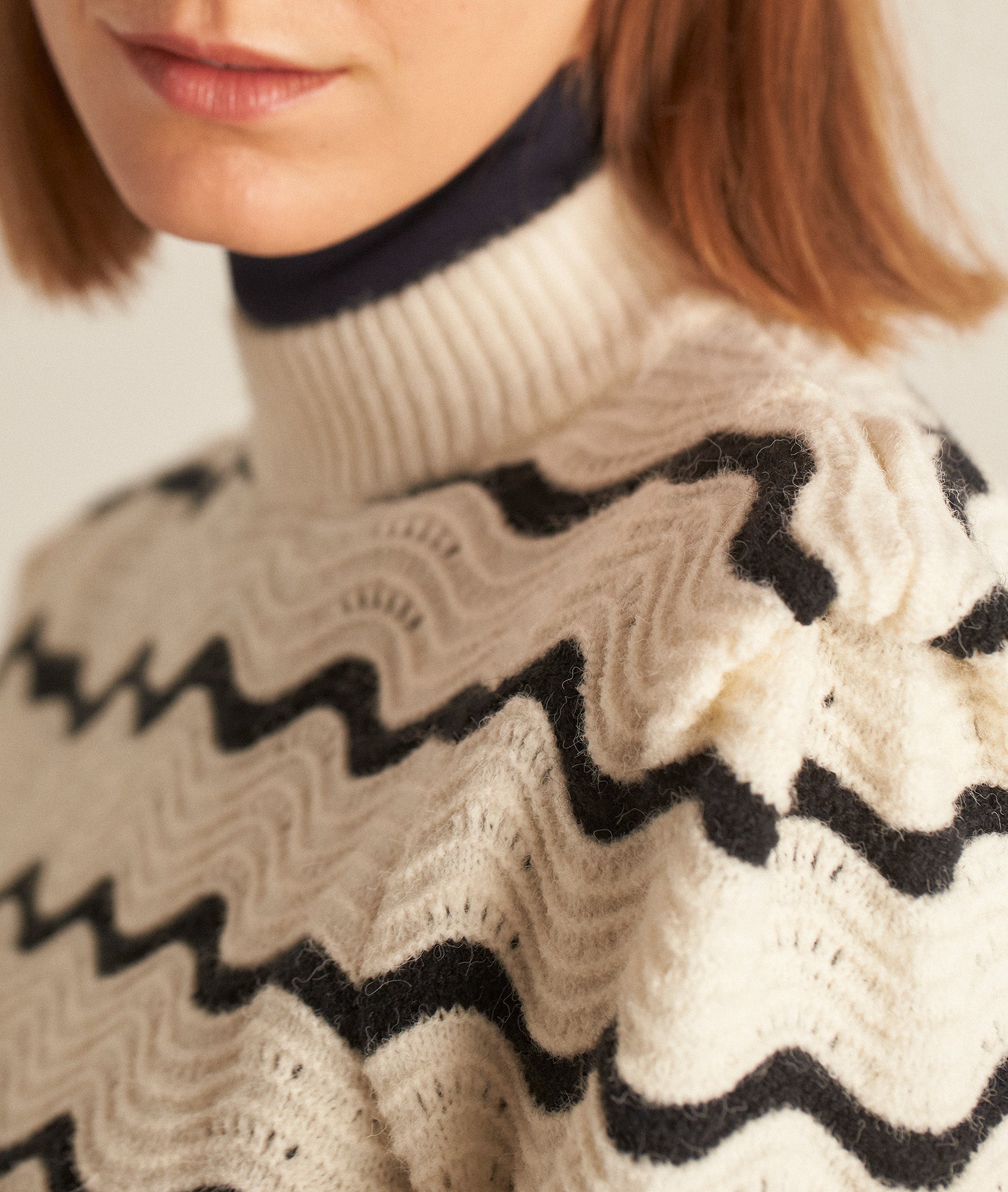 Pull marinière à épaulettes écru Berberis Faume - seconde main