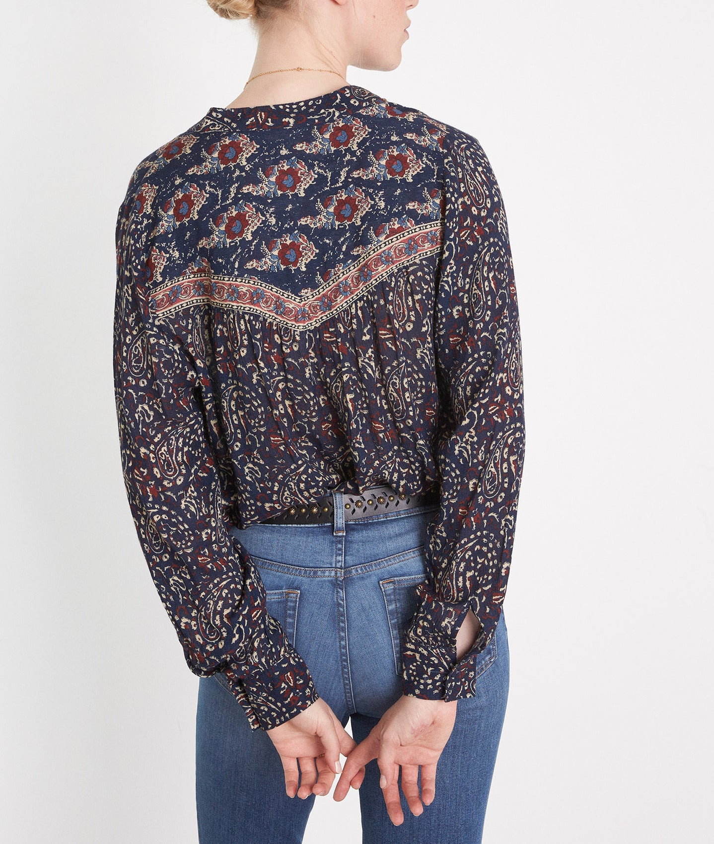 Blouse imprimée encre Cindra Faume - seconde main