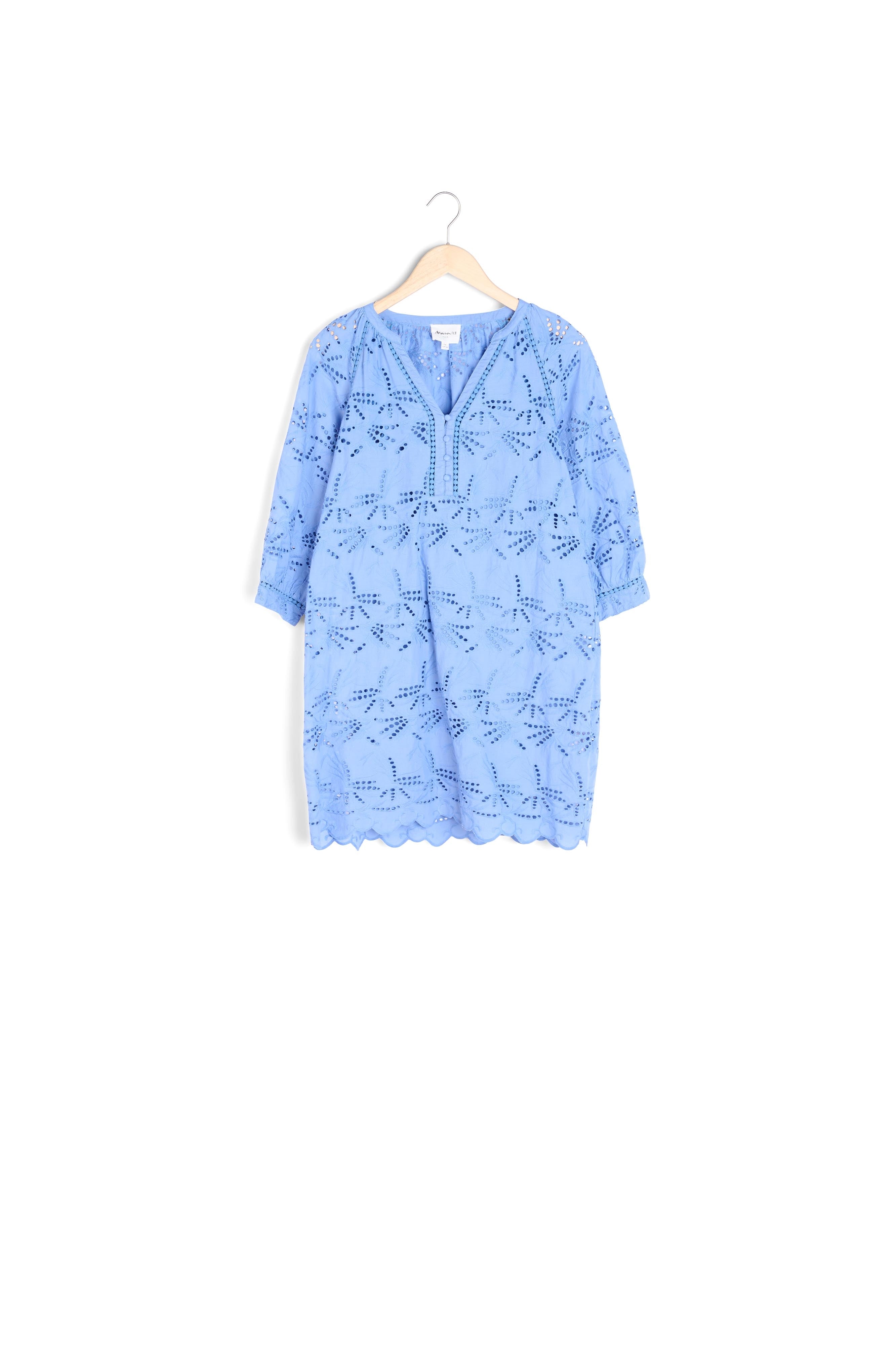 Robe en coton brodé bleu Coco Faume - seconde main