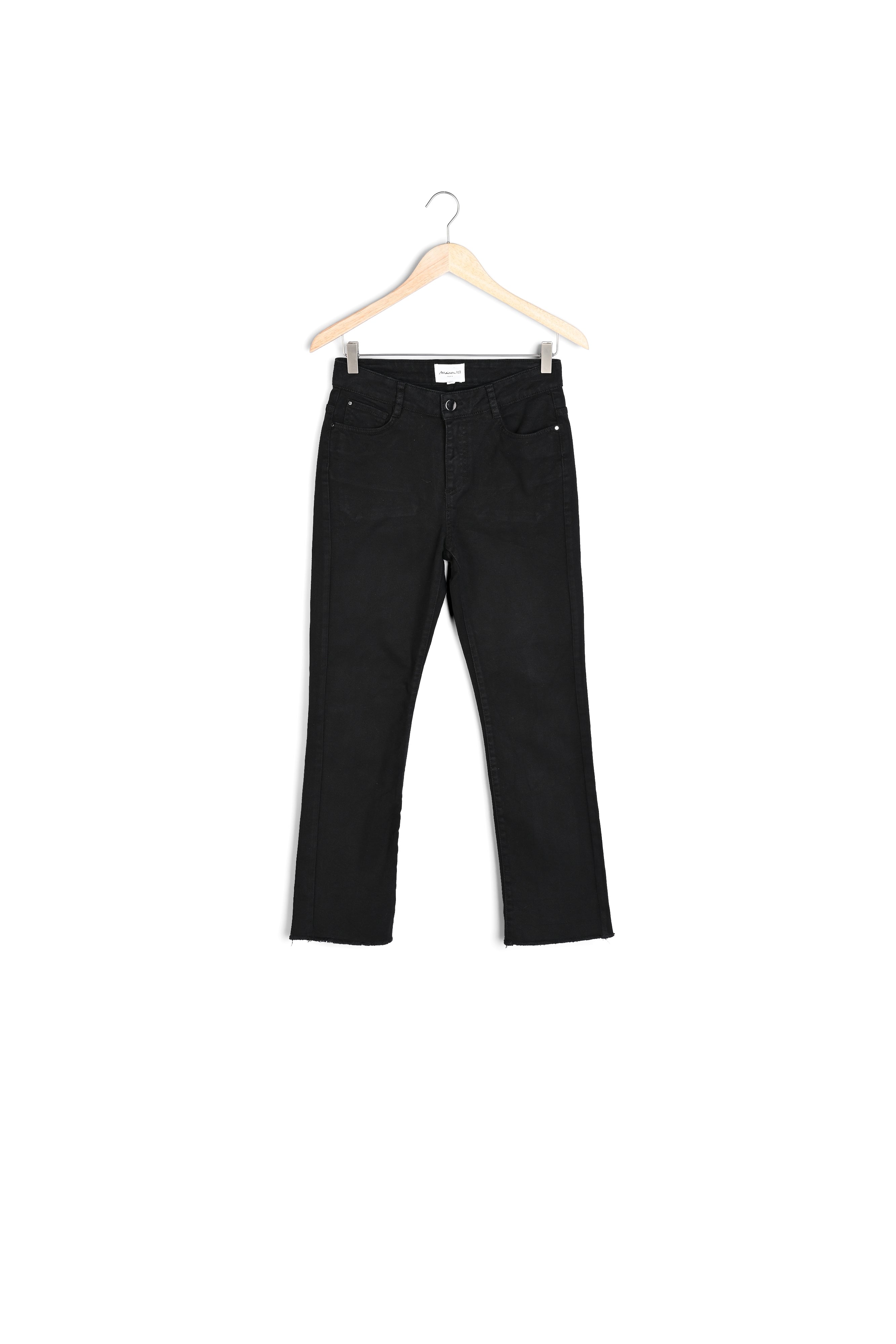 Jean droit à bords francs en coton noir Patience Faume - seconde main