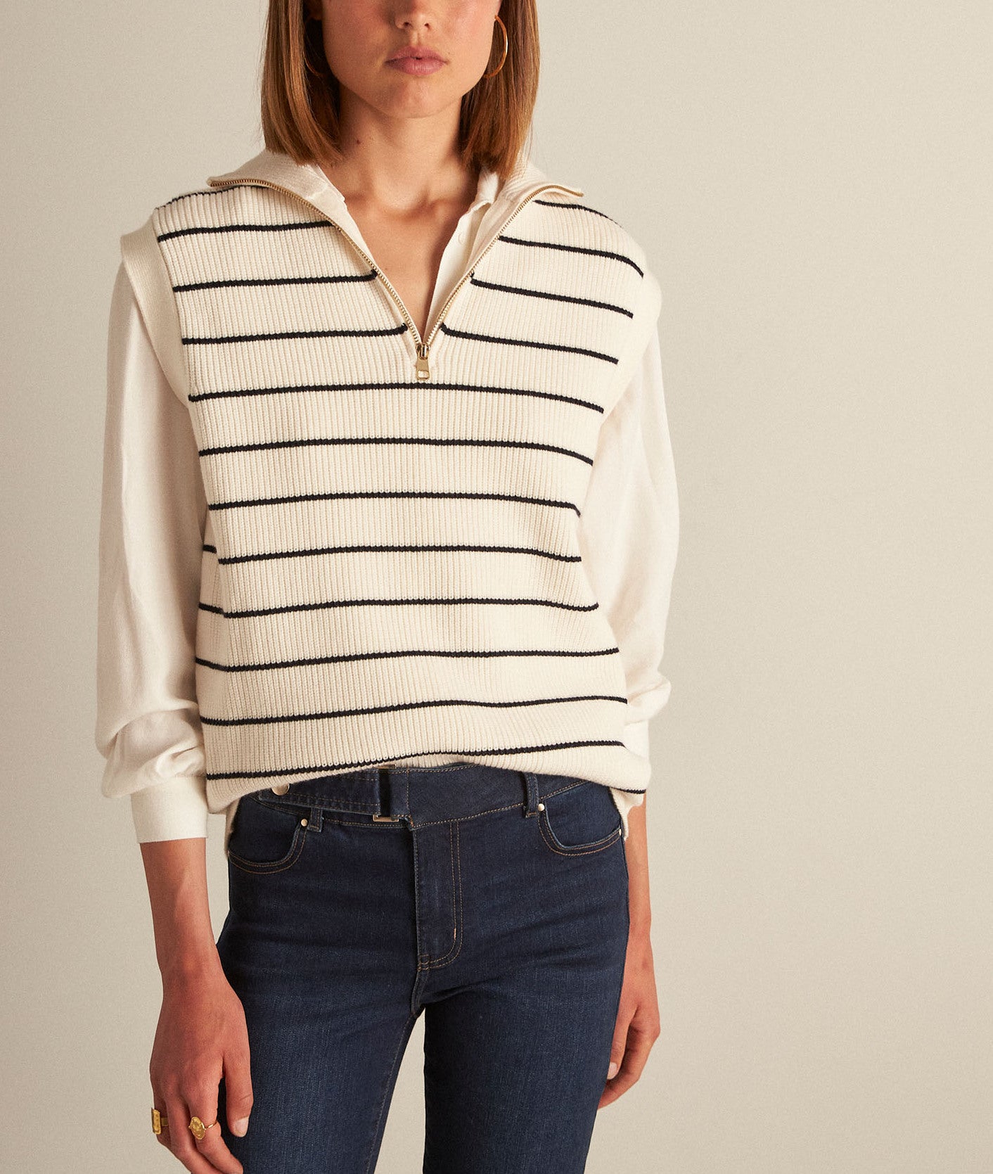 Pull marinière sans manches Barthelemy Faume - seconde main