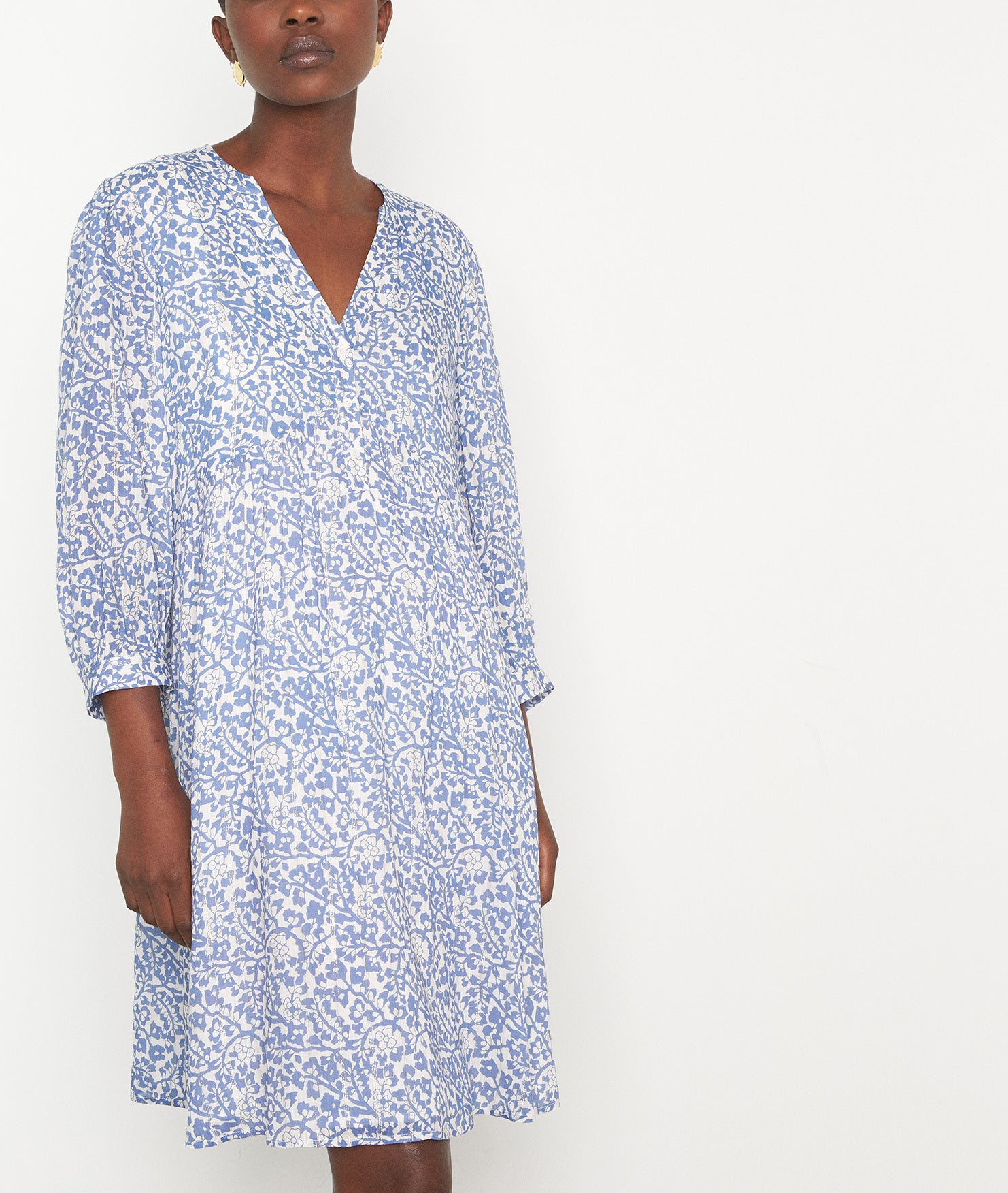 Robe courte imprimée bleu ciel calpyso Faume - seconde main