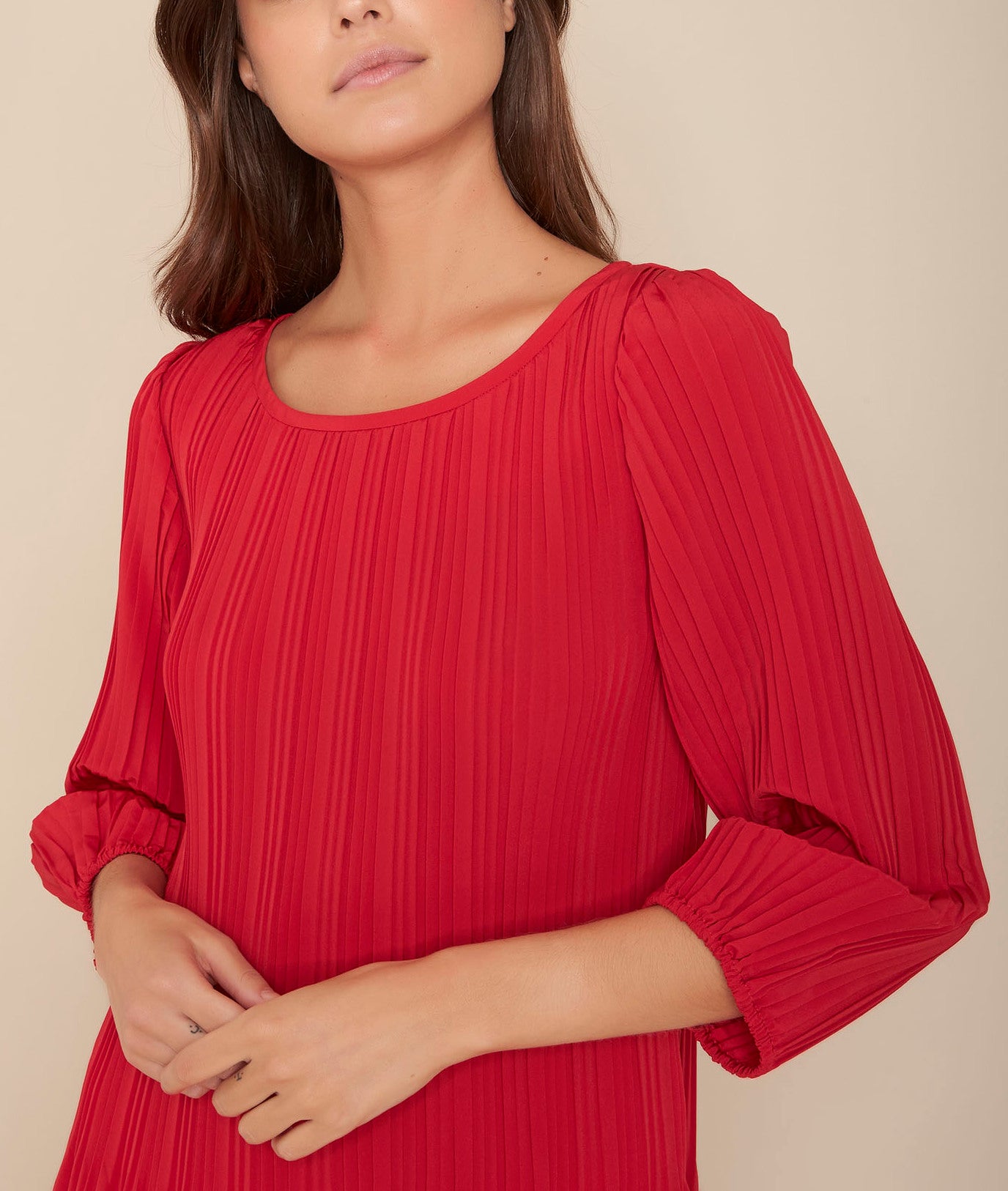 Robe plissée rouge Iris Faume - seconde main