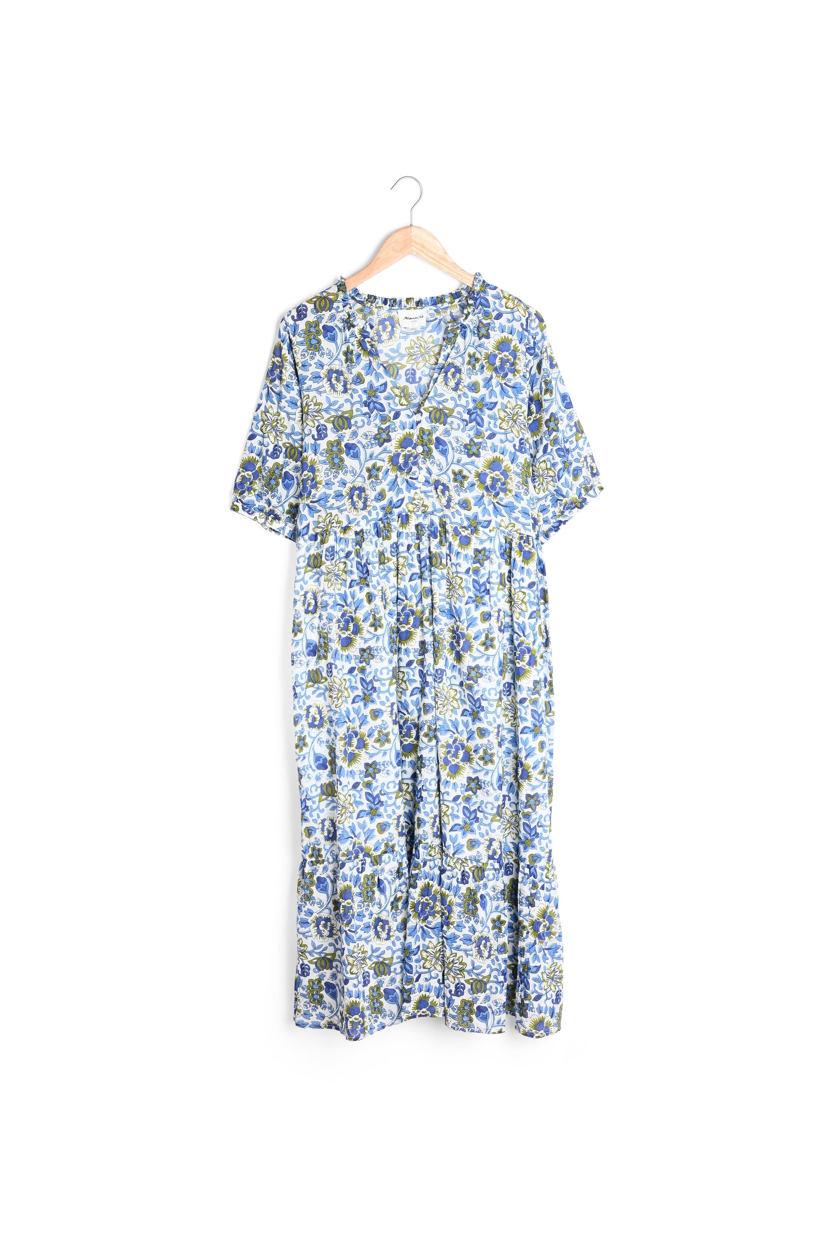 Robe longue imprimée blanc Hedia Faume - seconde main