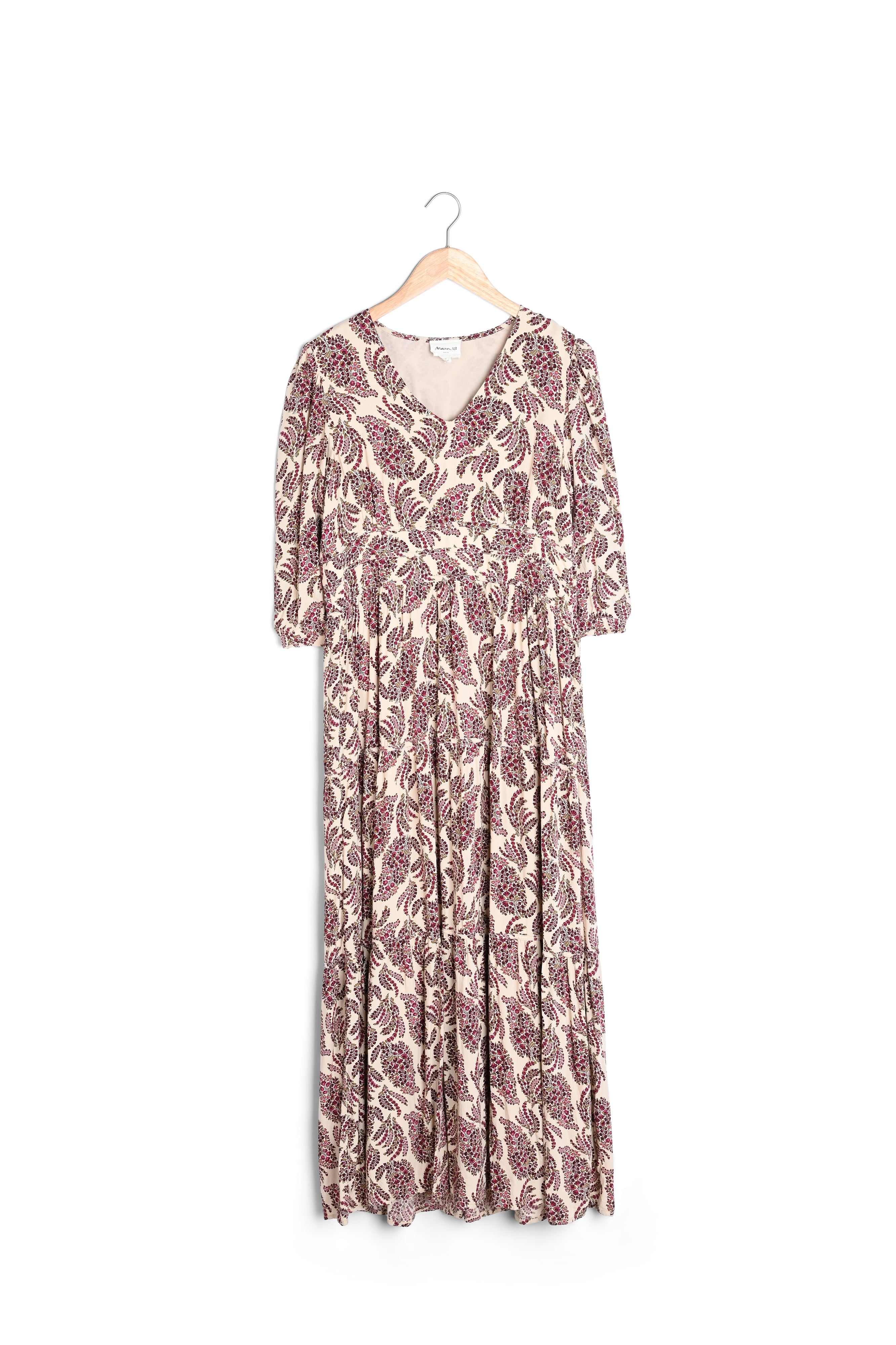 Robe longue rose imprimée Leonor Faume - seconde main