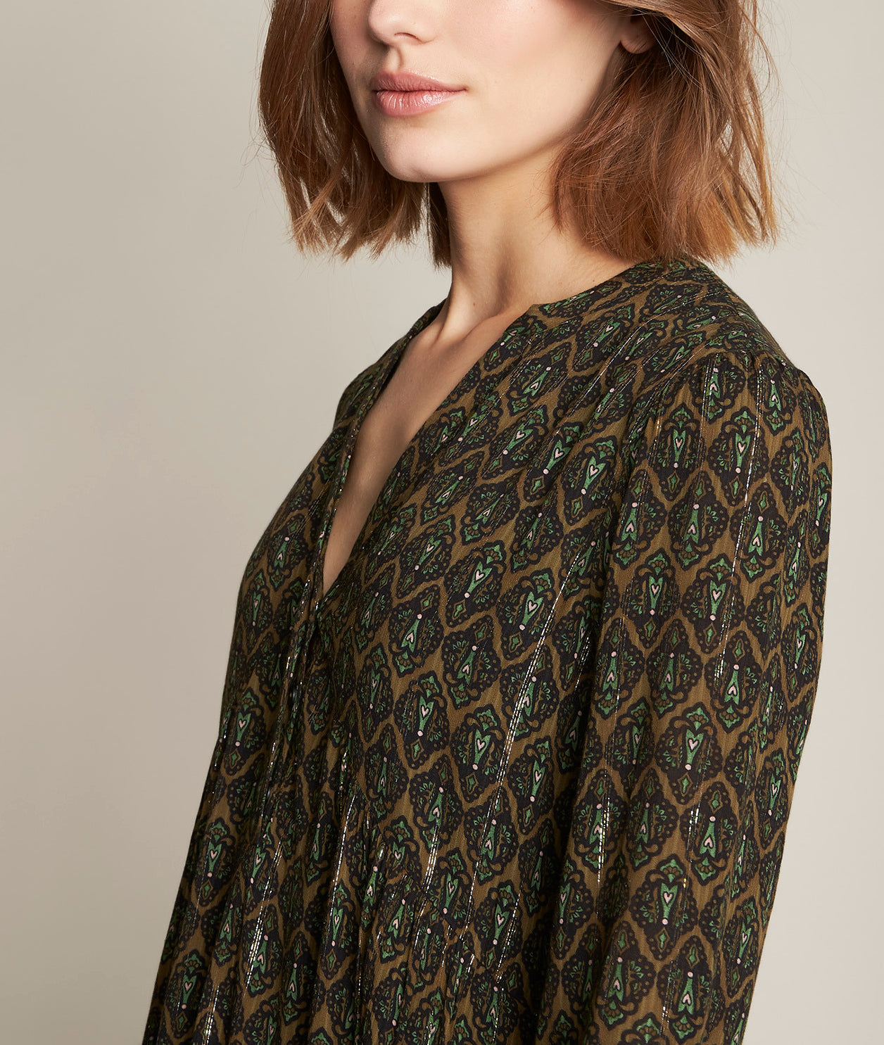 Robe courte imprimée Calypso Faume - seconde main