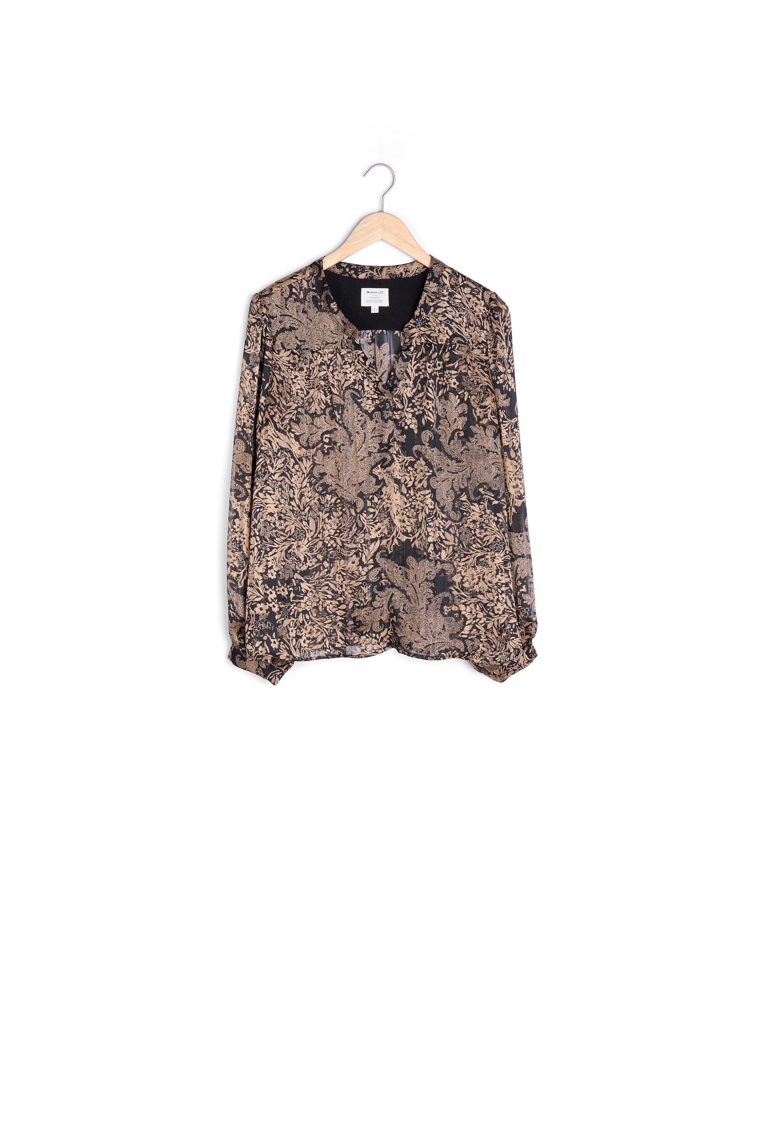 Blouse imprimée dorée Elsa Faume - seconde main