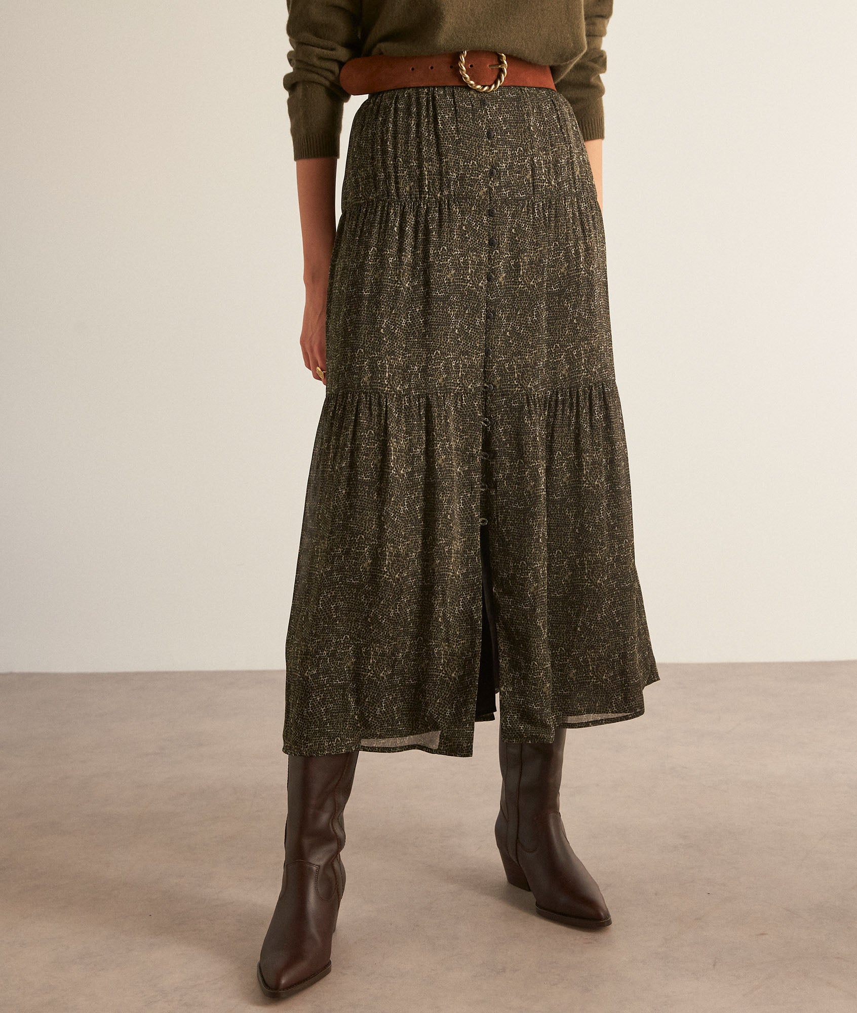 Jupe longue imprimée Kenza Faume - seconde main