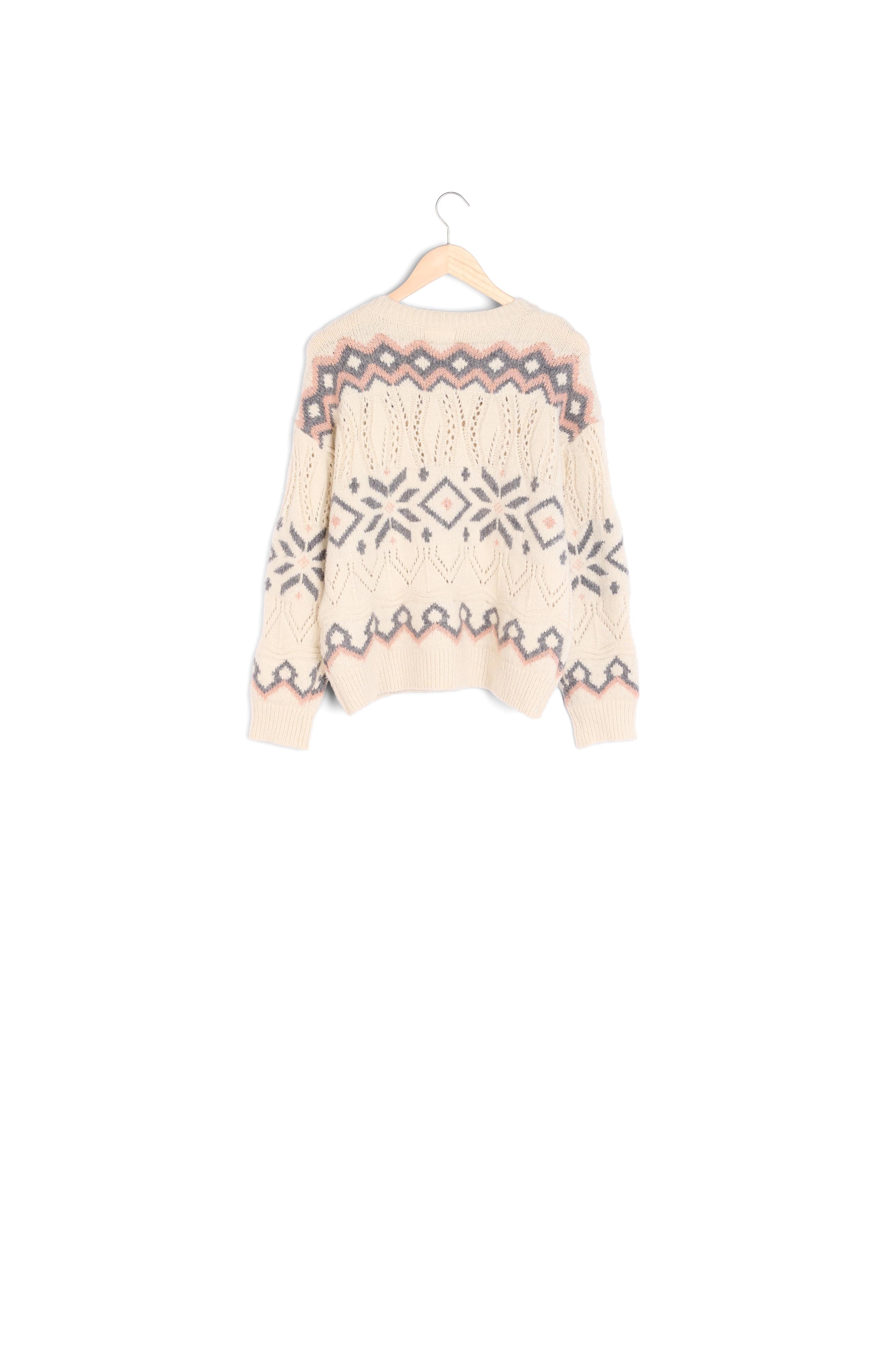 Pull écru en jacquard Belombra Faume - seconde main