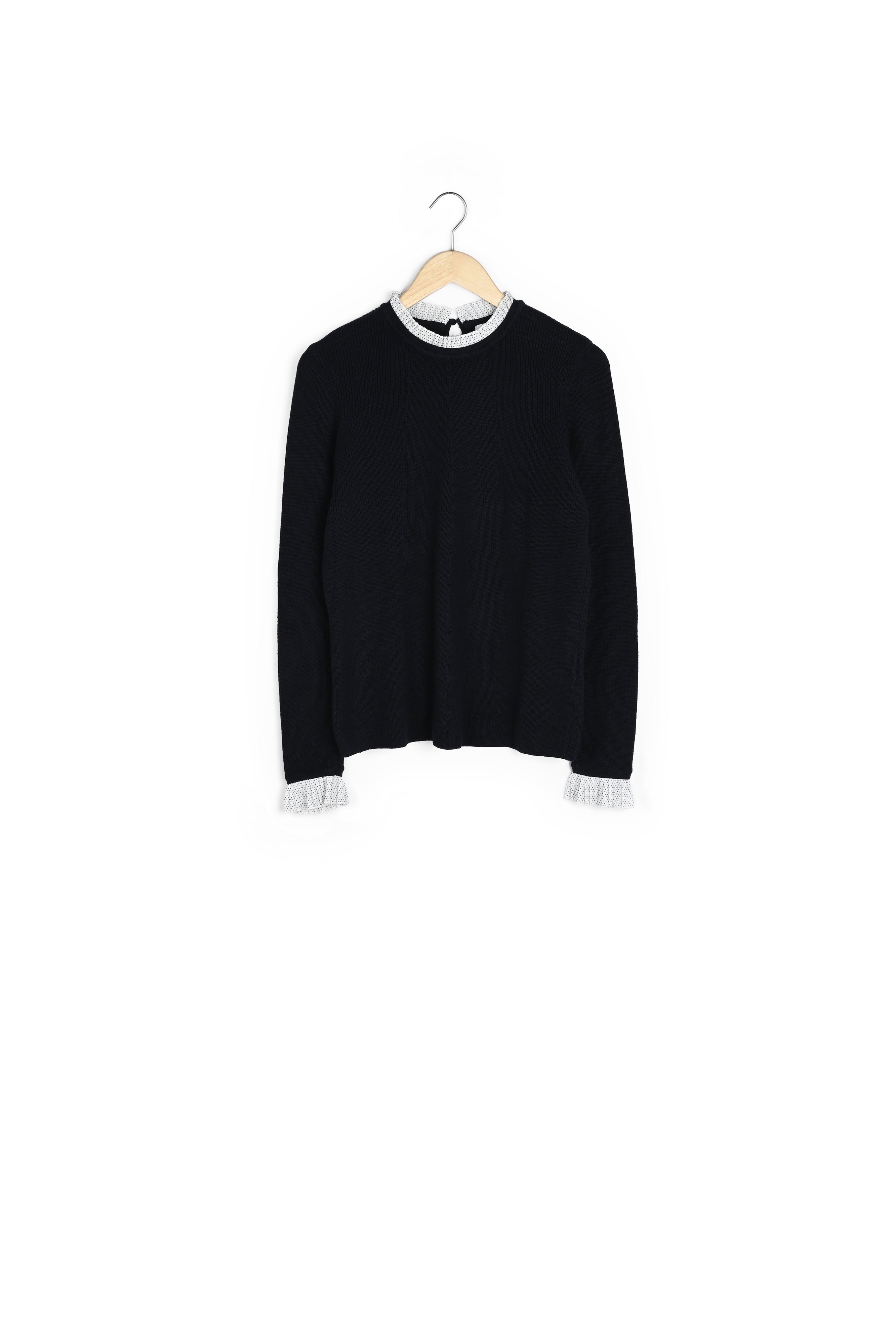 Pull marine au col claudine Fully Faume - seconde main