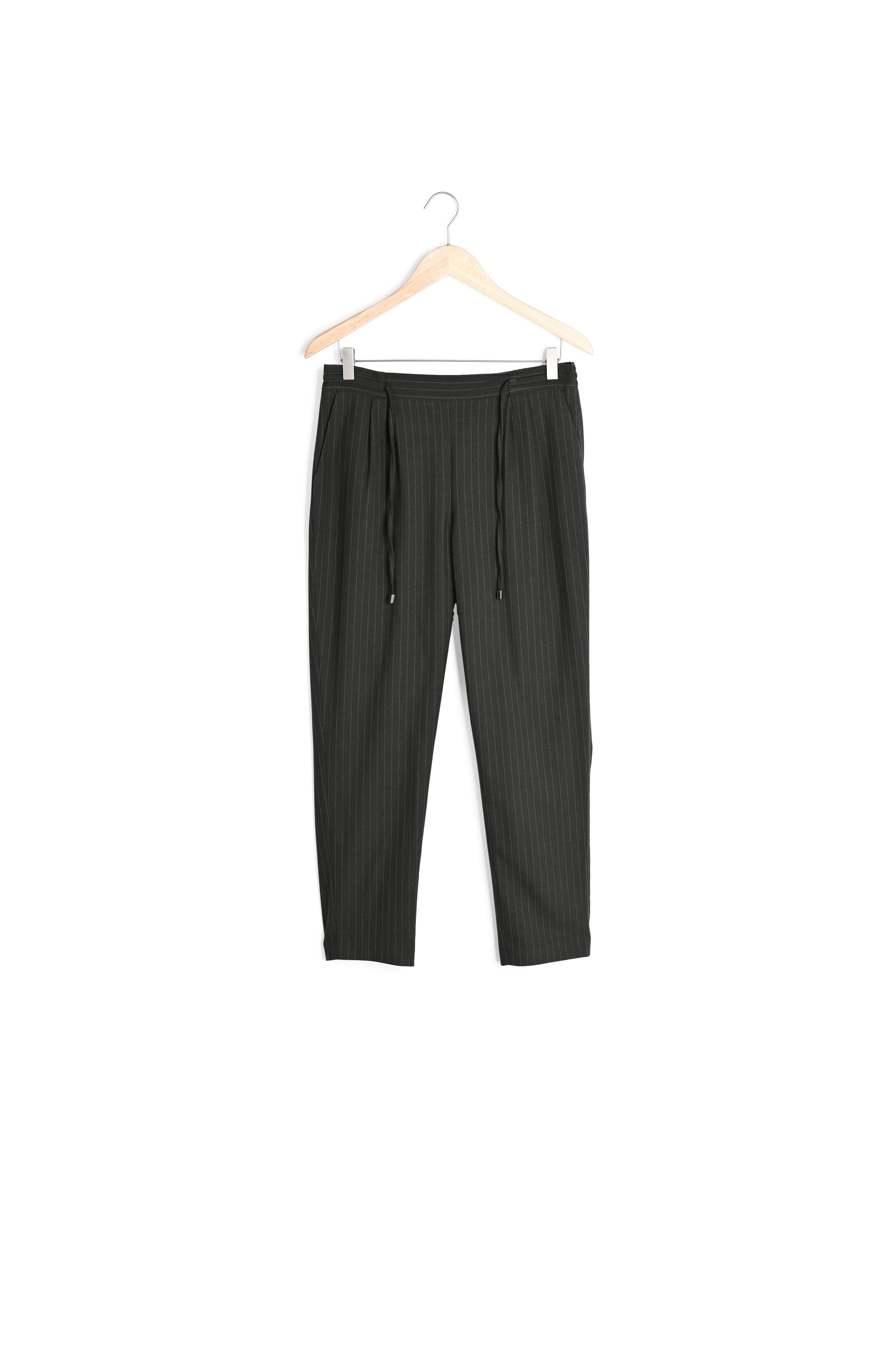 Pantalon carotte fluide rayé kaki Flynn Faume - seconde main