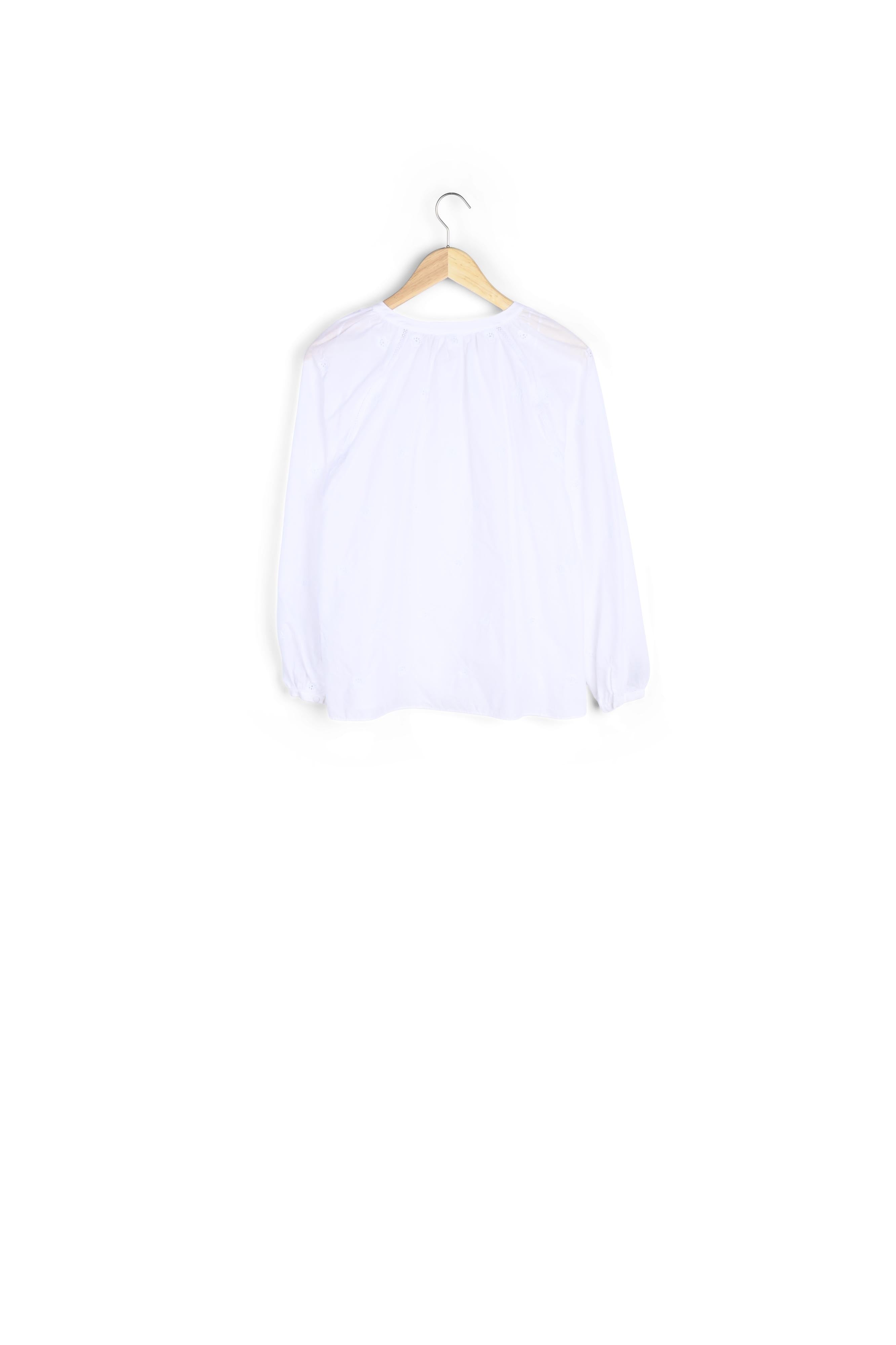 blouse blanche en broderie anglaise Maina Faume - seconde main