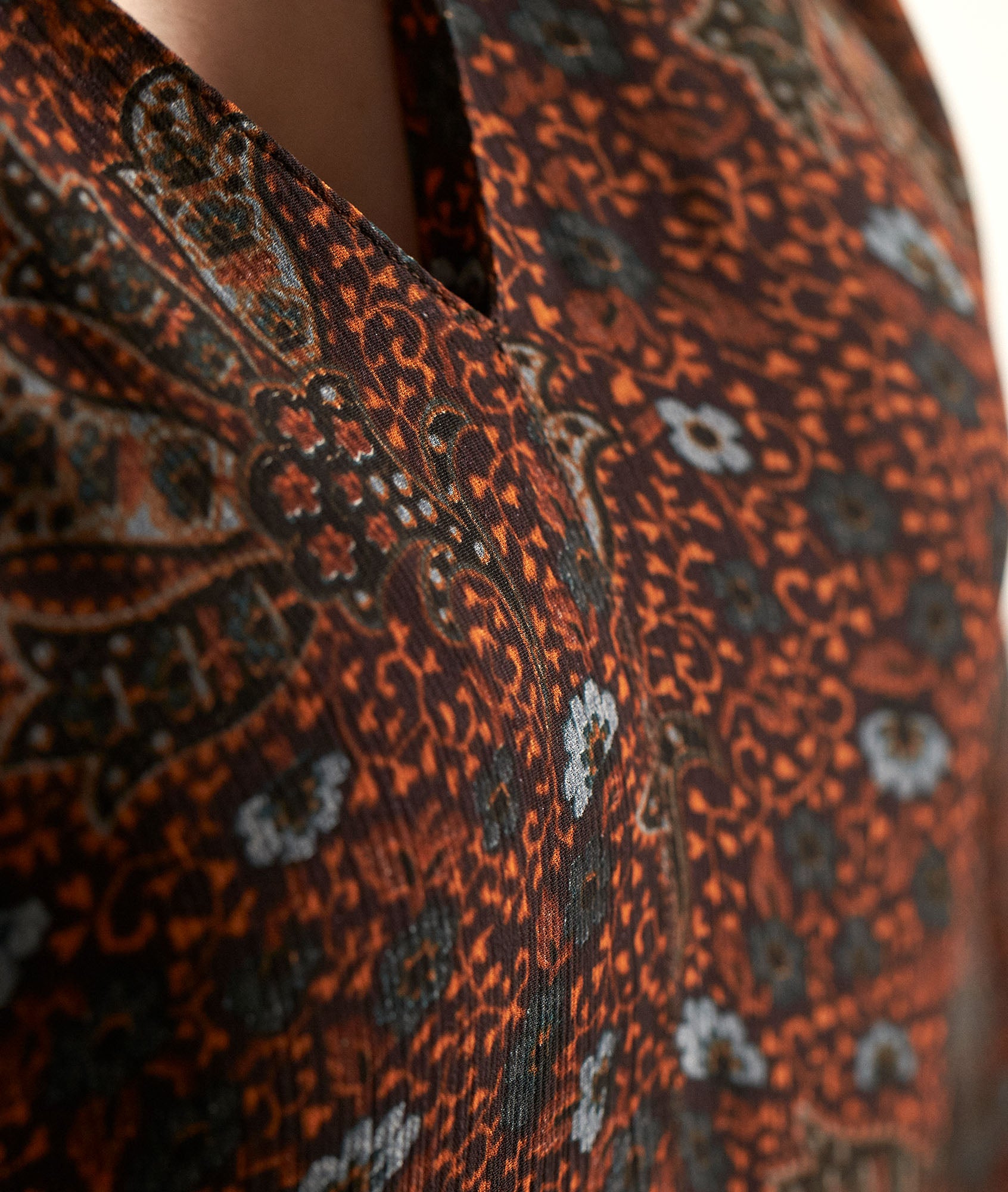 Robe courte imprimée marron Naty Faume - seconde main