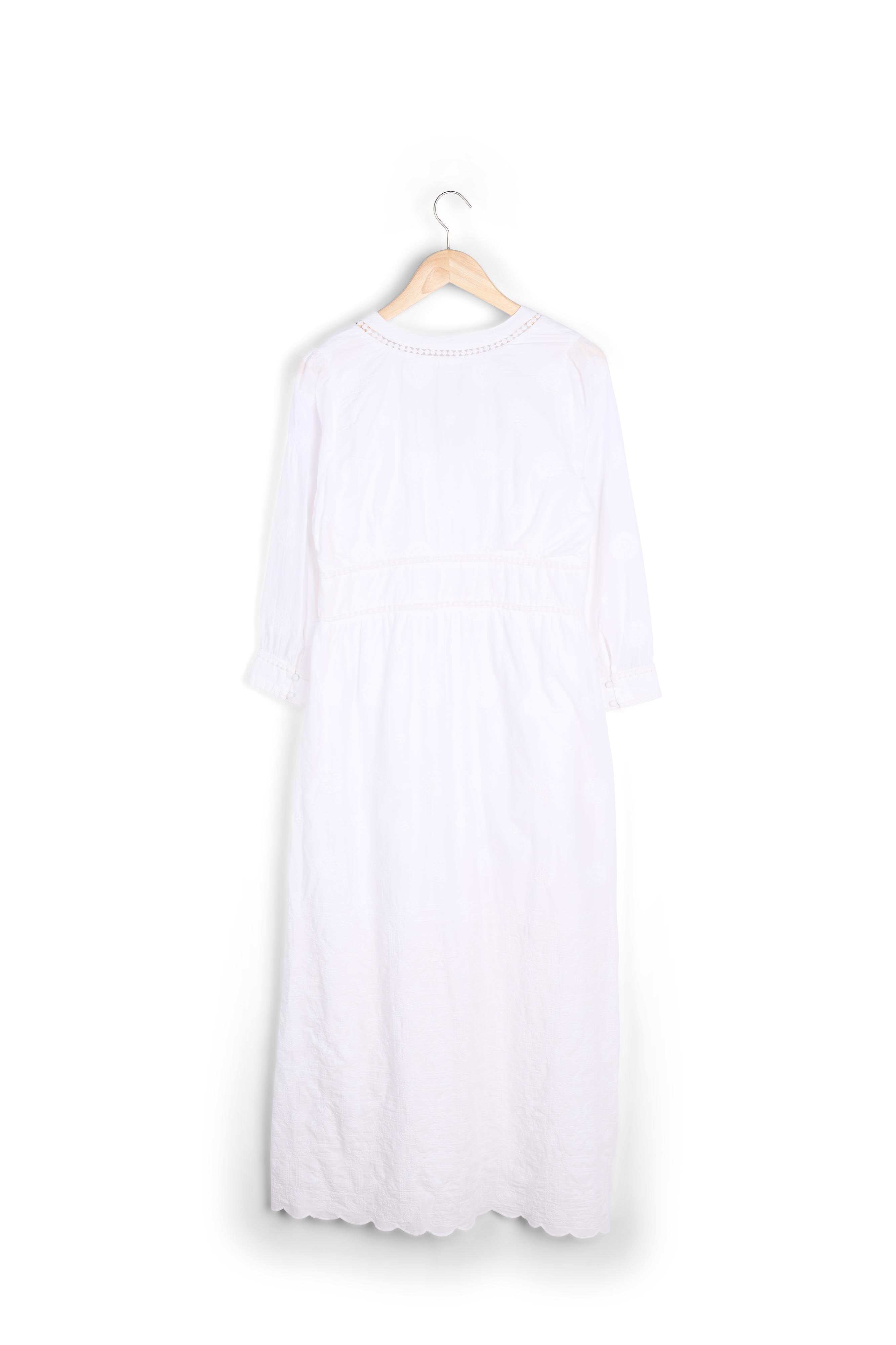 Robe longue brodée en coton ivoire Nadama Faume - seconde main