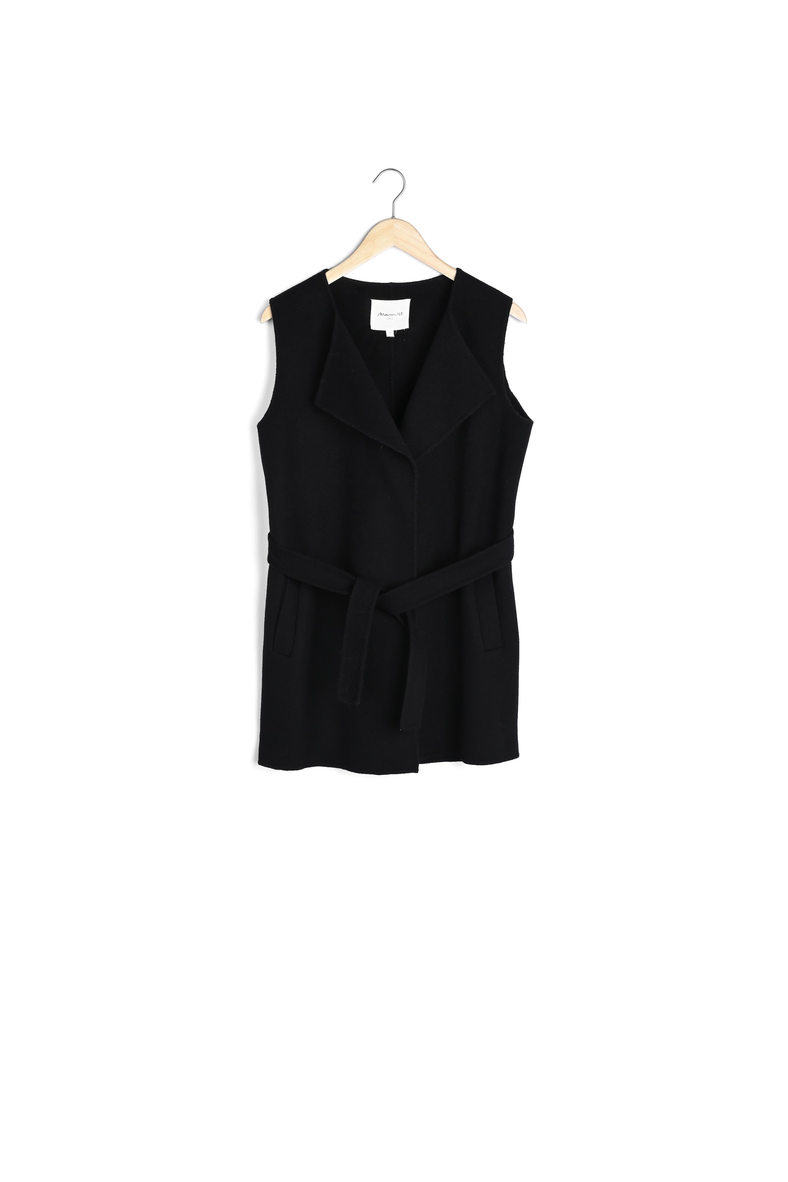 Gilet noir double face en laine mélangée Tahira Faume - seconde main