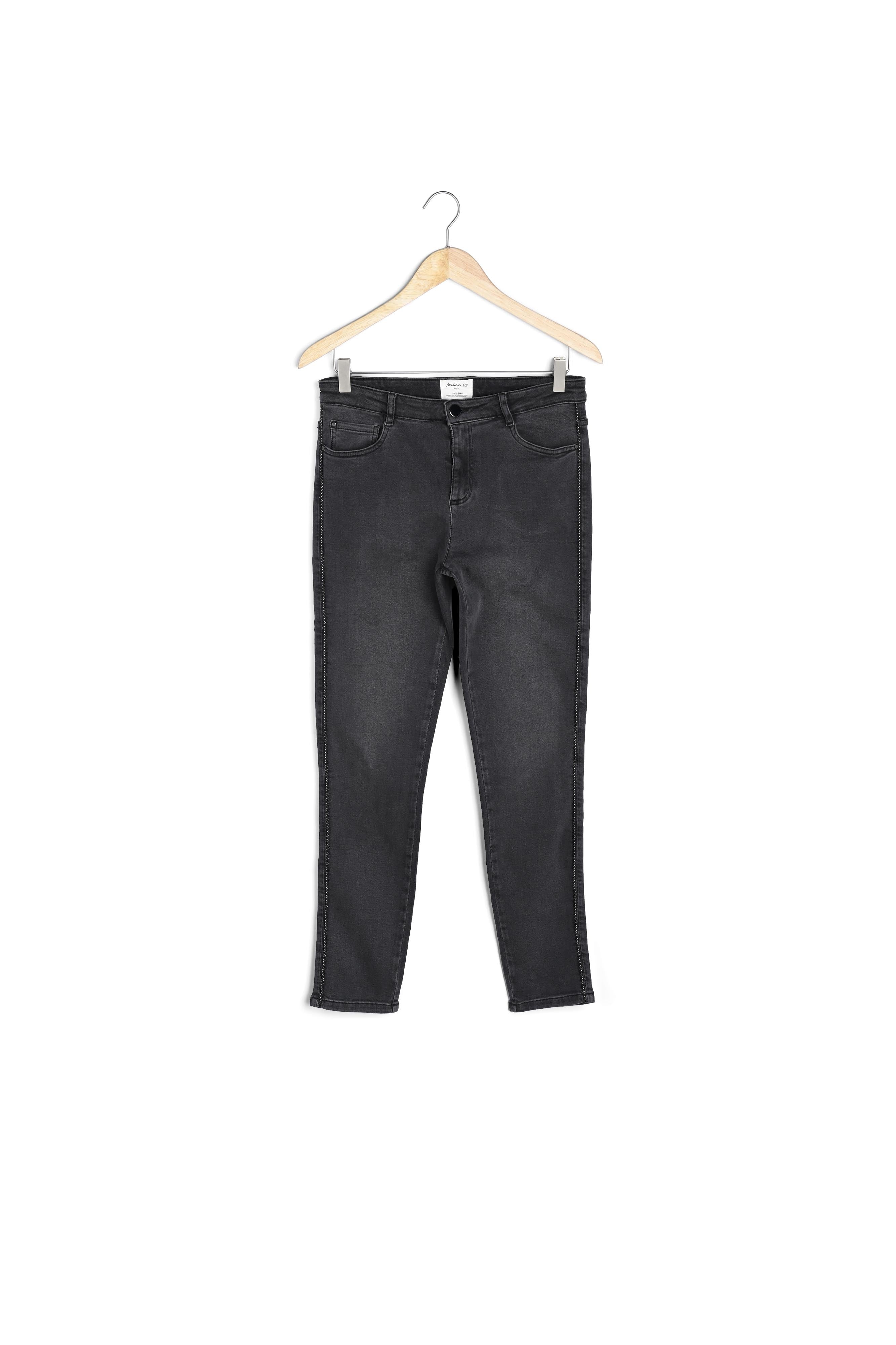 Slim en coton gris foncé Nora avec détail lurex Faume - seconde main