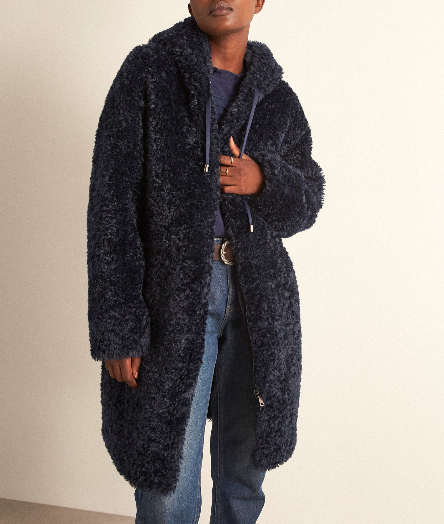 Manteau en fausse fourrure marine Magnolia Faume - seconde main