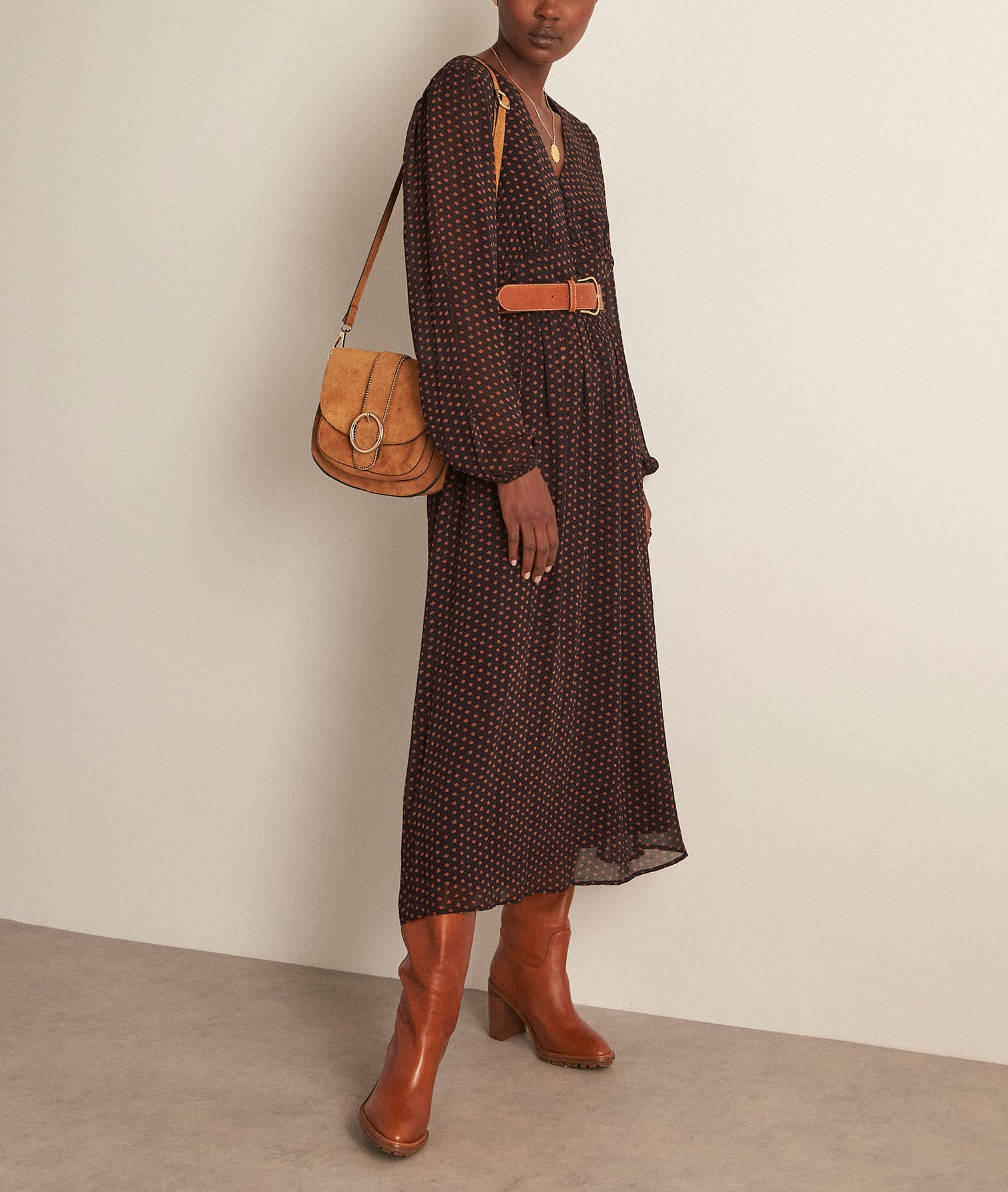 Robe longue imprimé marine Halpha Faume - seconde main