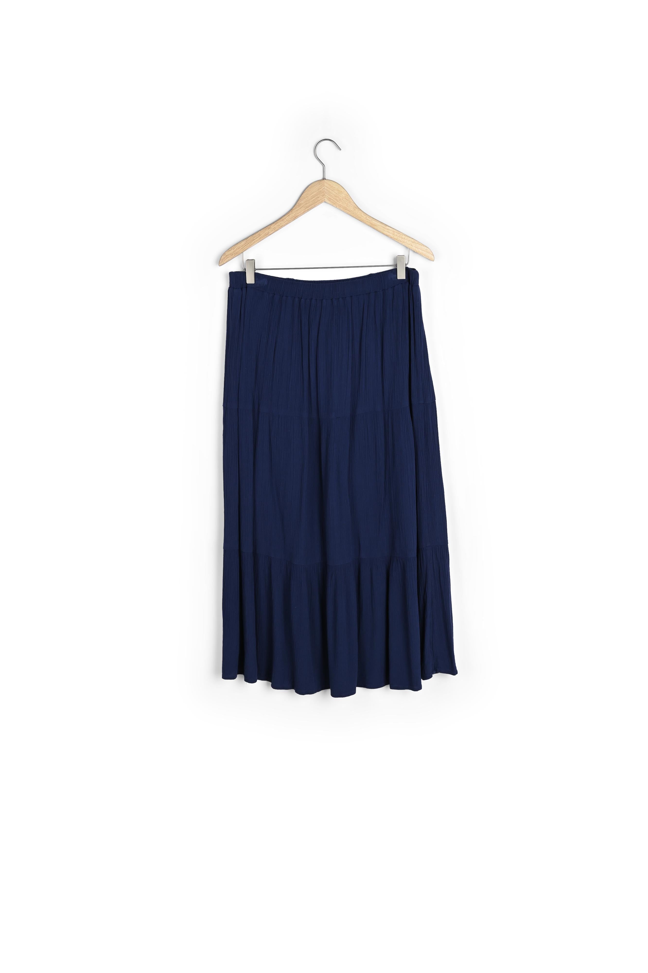 Jupe longue à fronces bleu marine Flora Faume - seconde main