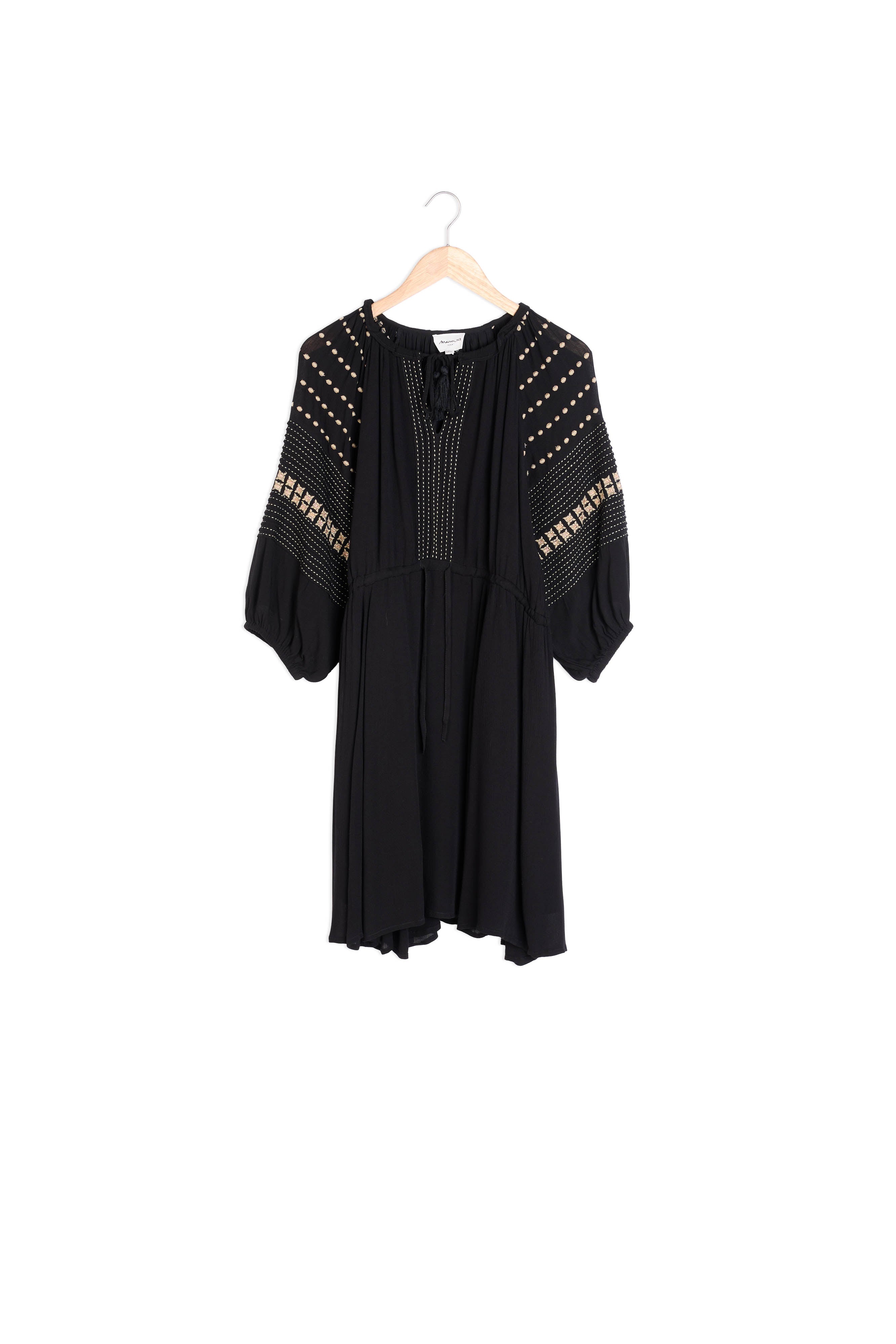 Robe courte noir brodée HORTENSIA Faume - seconde main