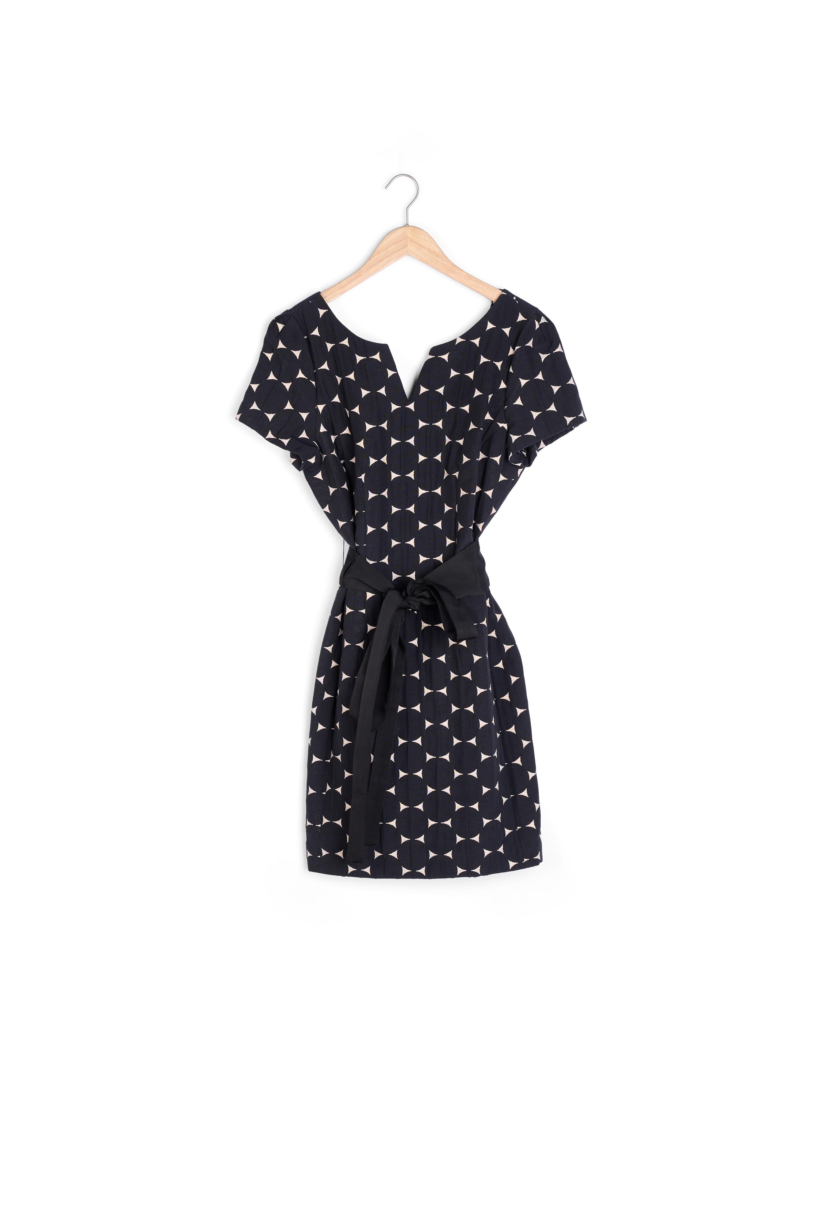 Robe noire à pois cintrée Rosine Faume - seconde main