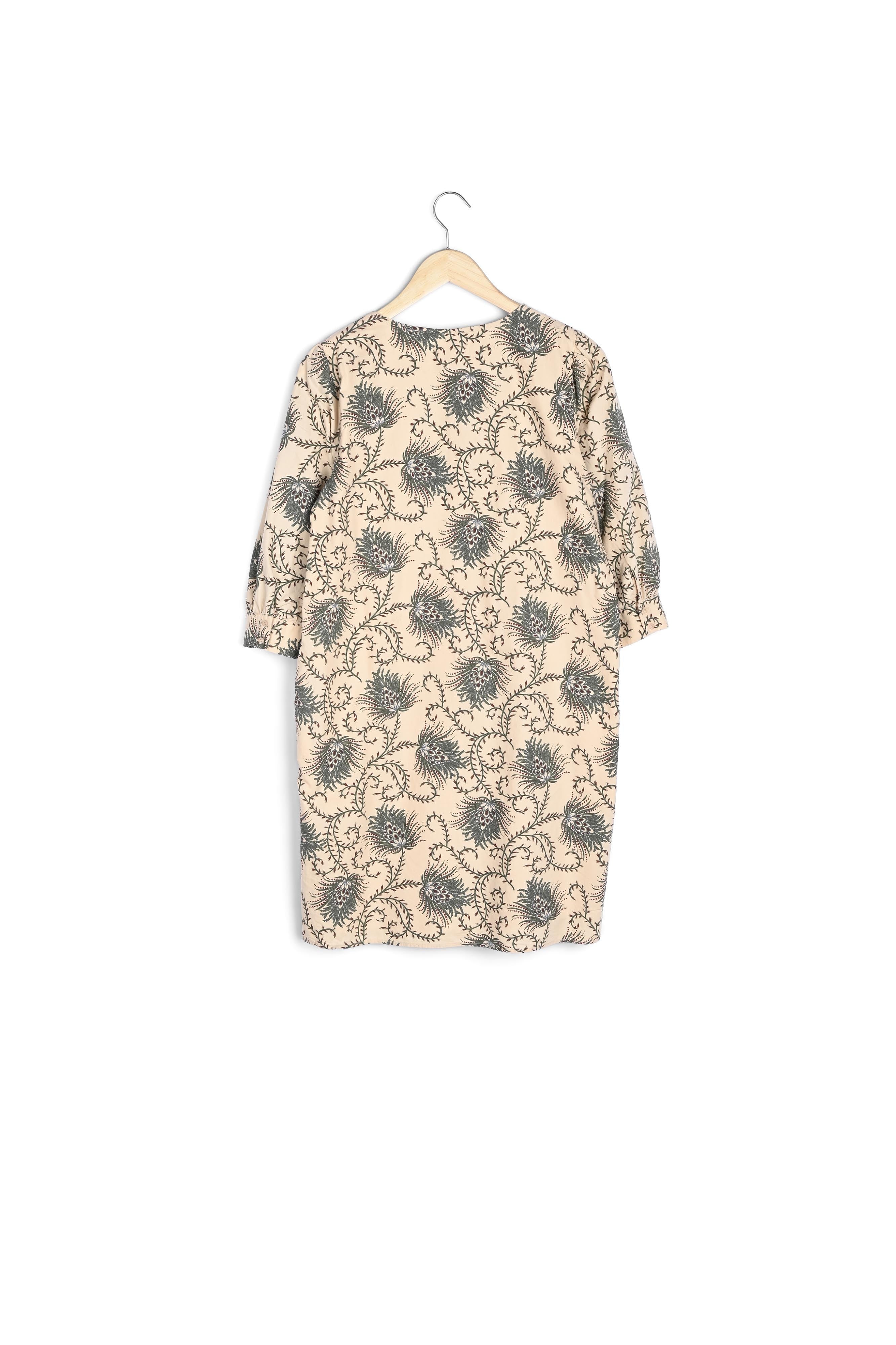 Robe droite en coton imprimé kaki Sherazade Faume - seconde main