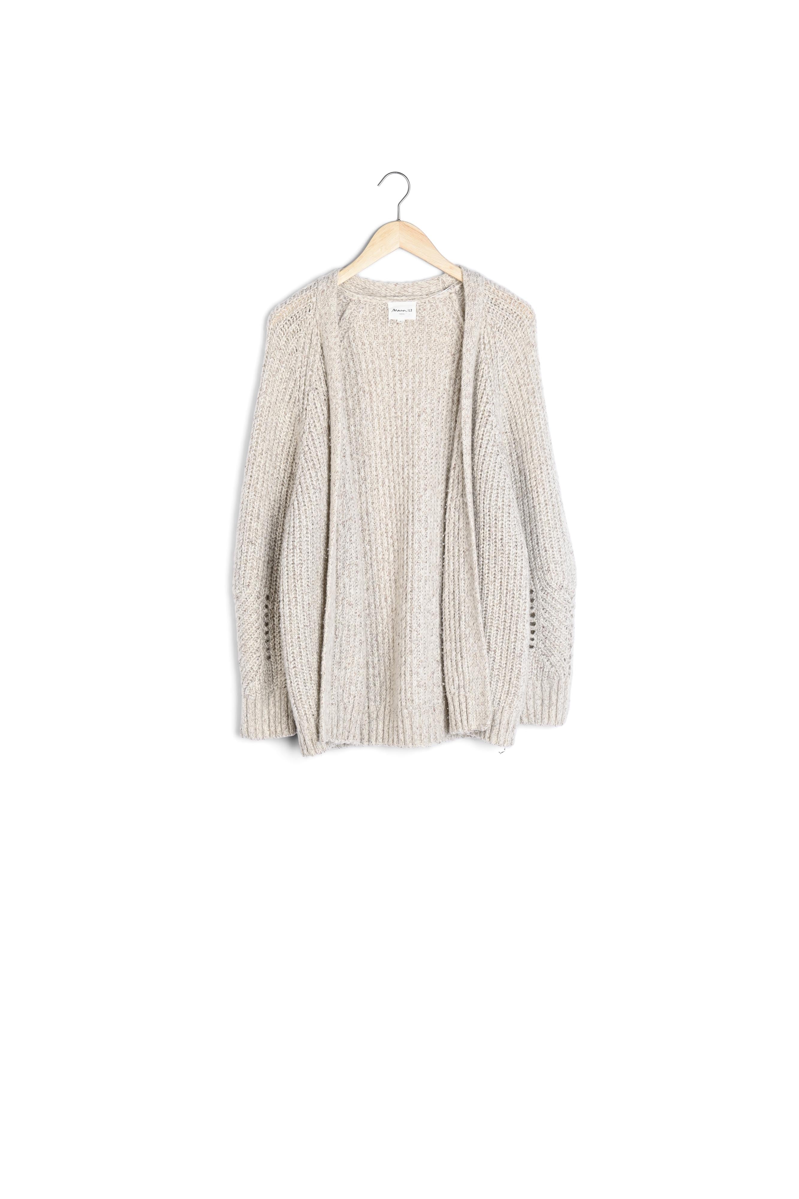 Cardigan beige col V Turban Faume - seconde main