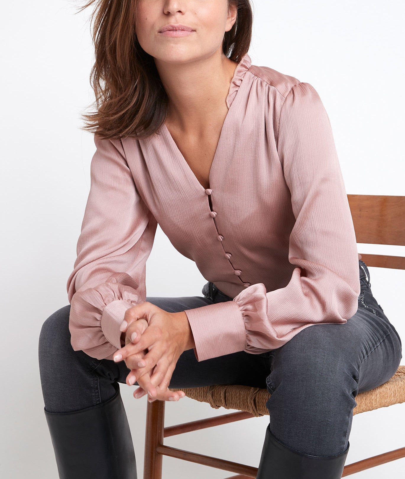 Blouse poudre boutonnée Jim Faume - seconde main