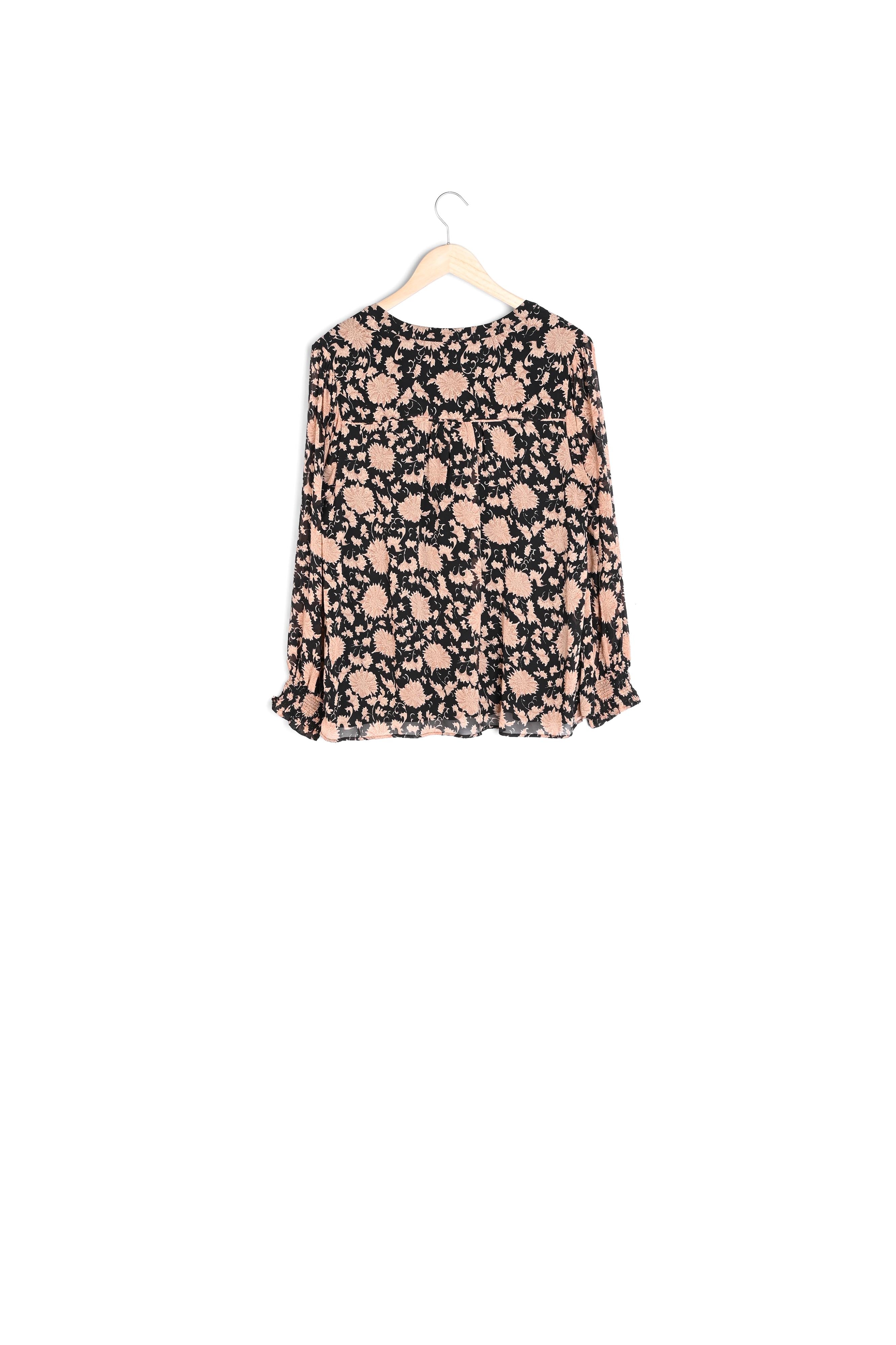 Blouse imprimée noire et poudre Anais Faume - seconde main