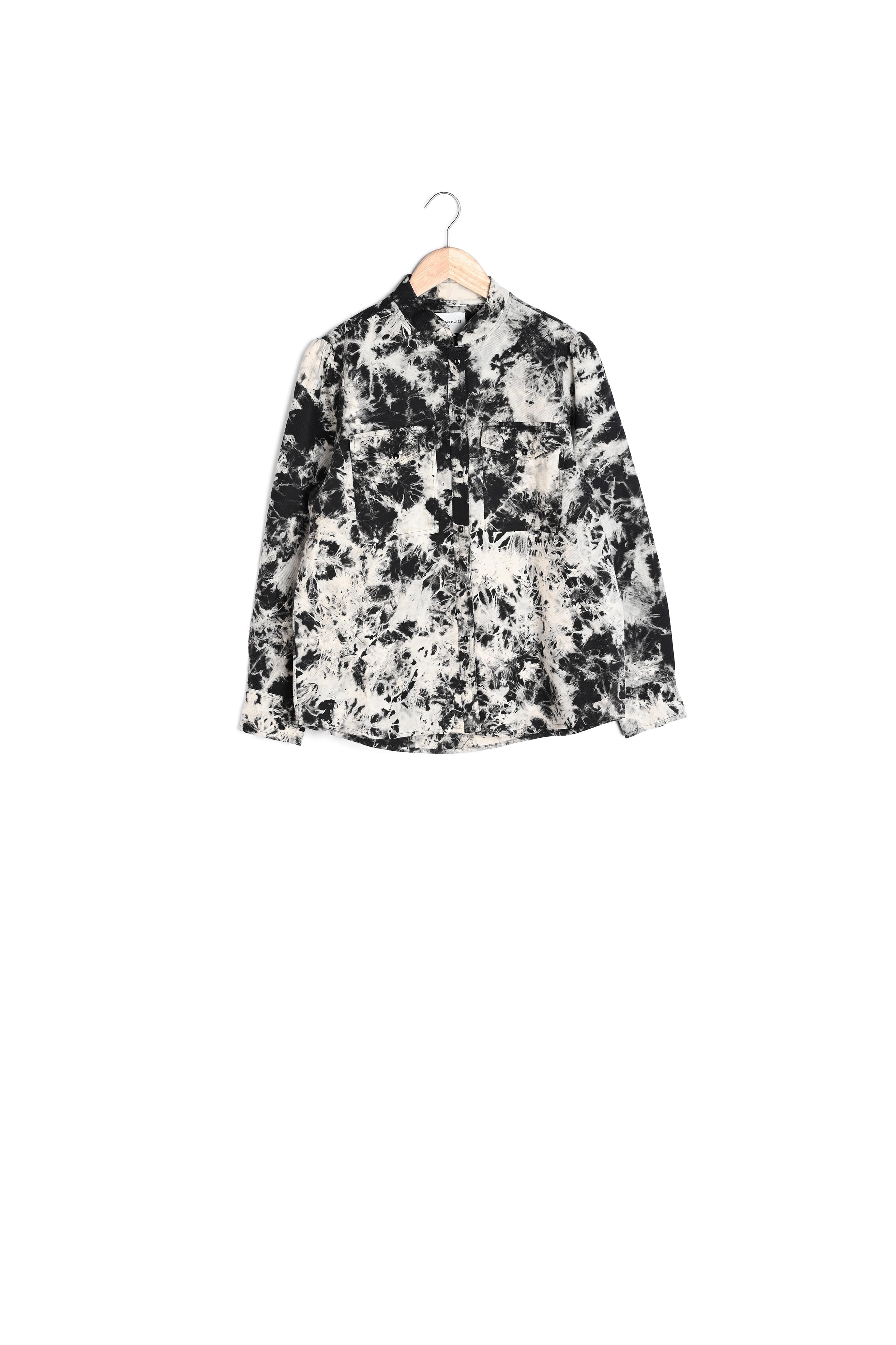 Chemise en coton tie & dye noir et blanc Romy Faume - seconde main