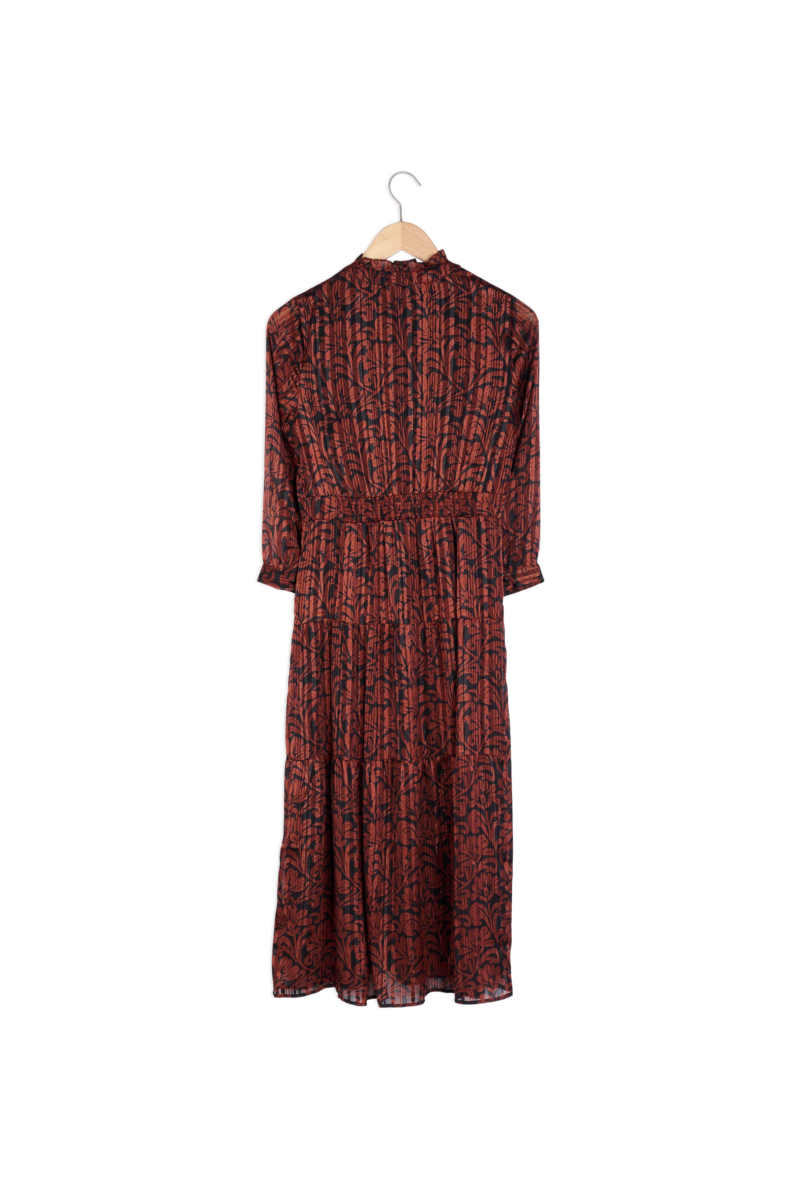 Robe longue imprimée brique Carola Faume - seconde main