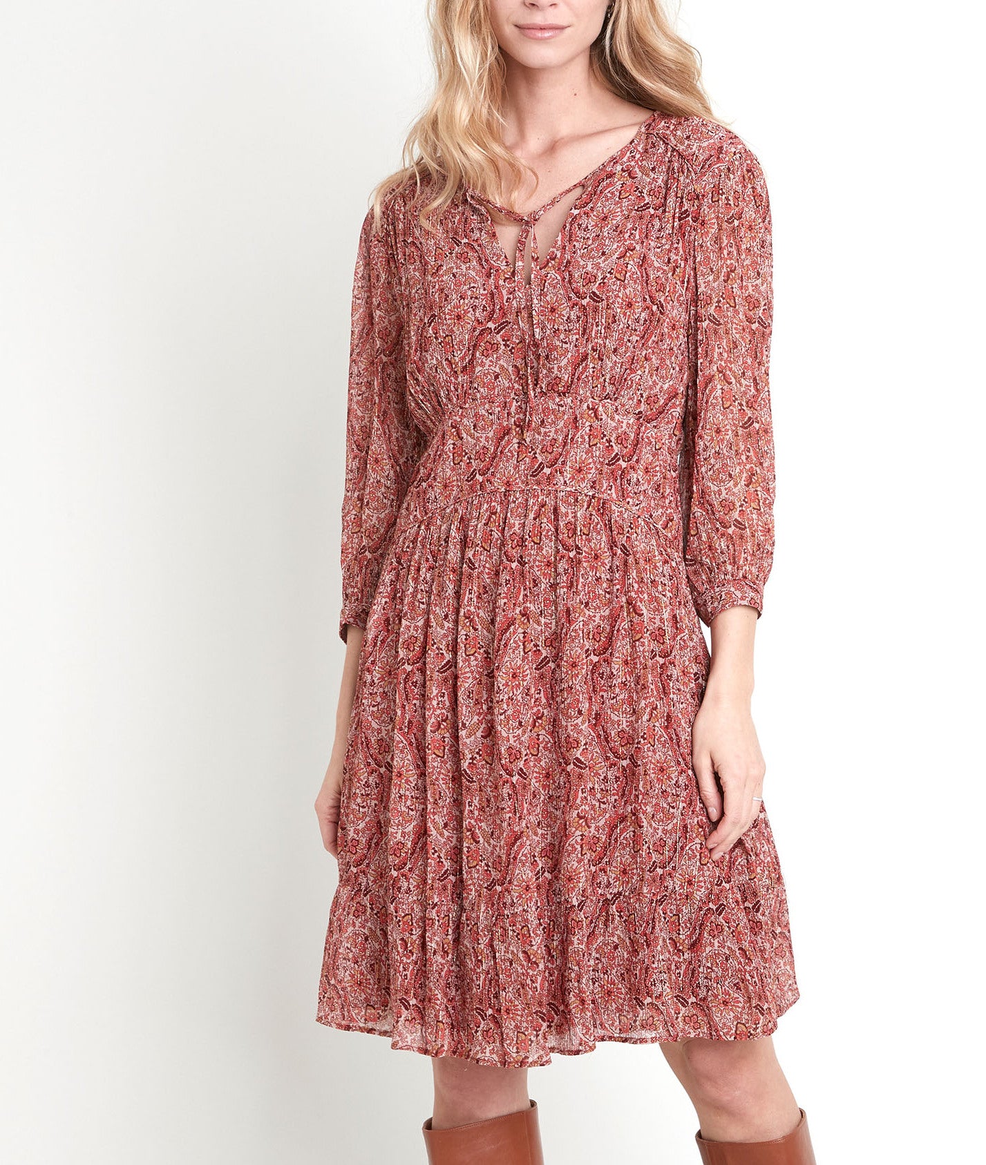 Robe rouge imprimée Ludmilla Faume - seconde main