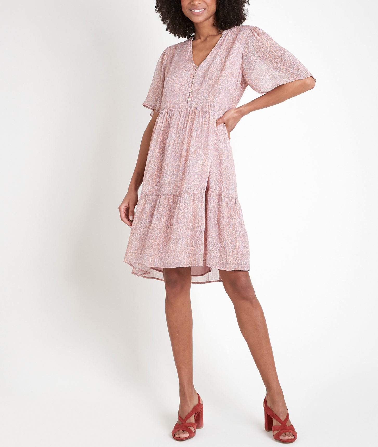 Robe imprimée lurex Laure Faume - seconde main