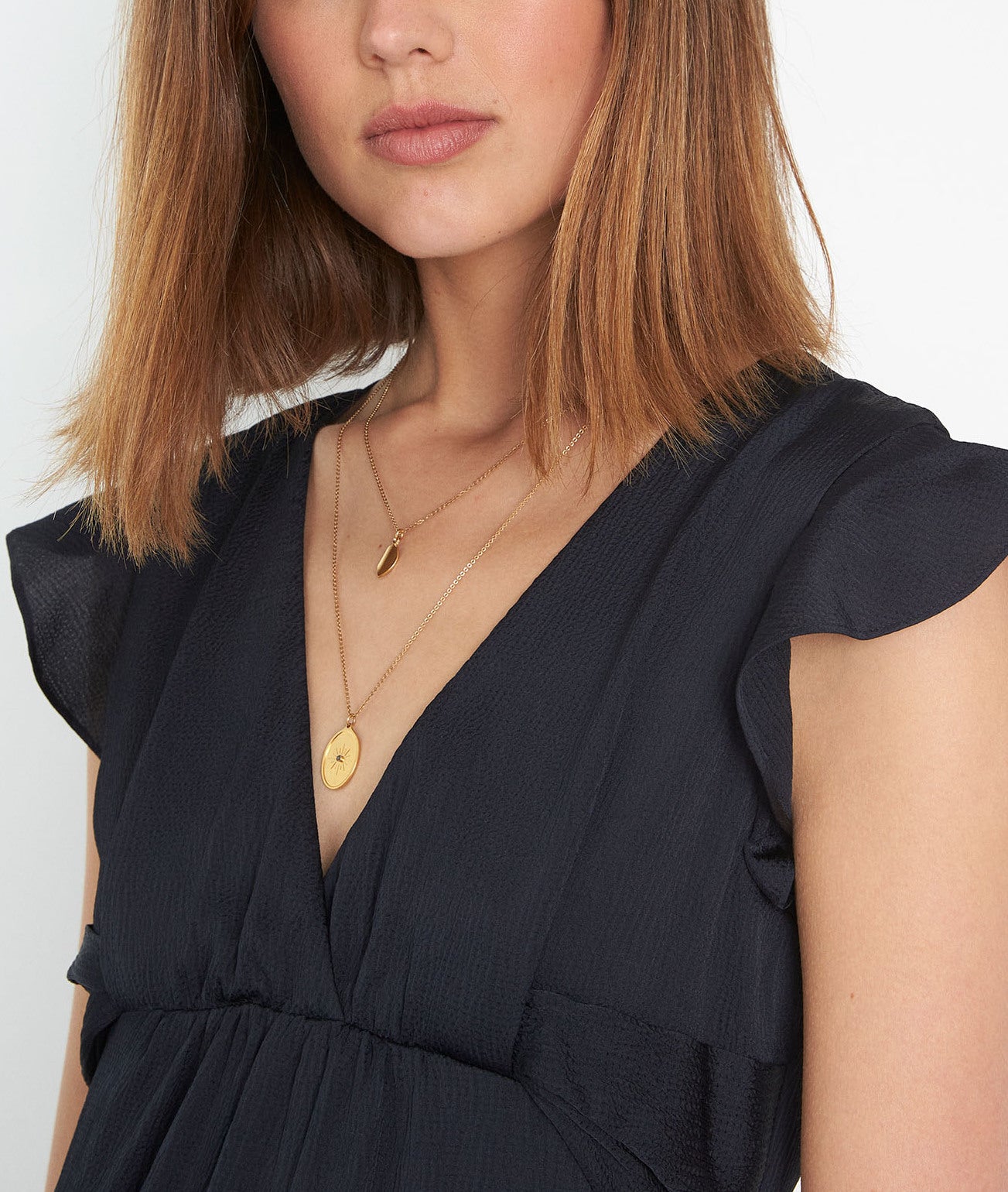 Robe satinée mi-longue marine Neila Faume - seconde main