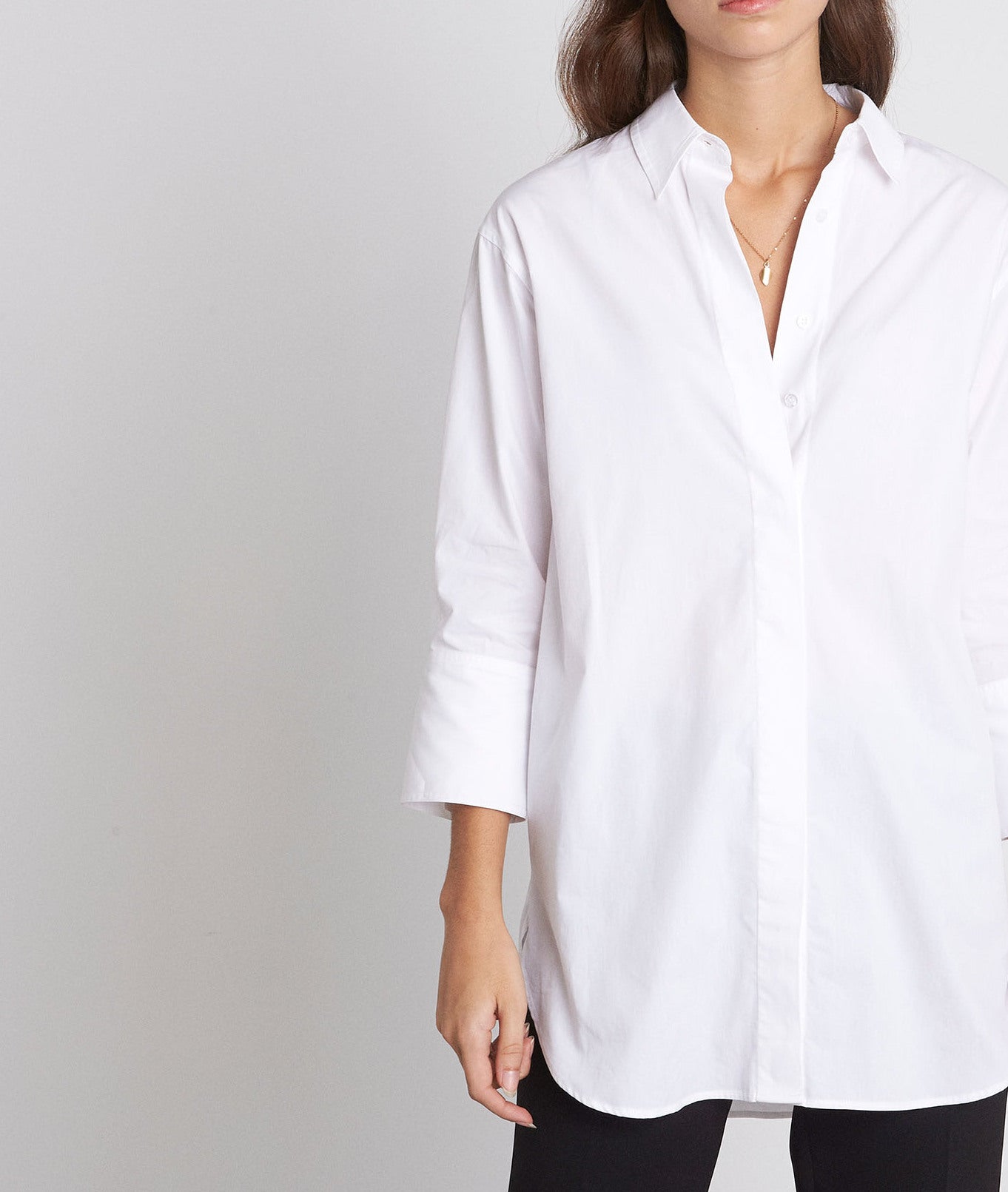 Chemise longue en coton bio blanche Adoline Faume - seconde main